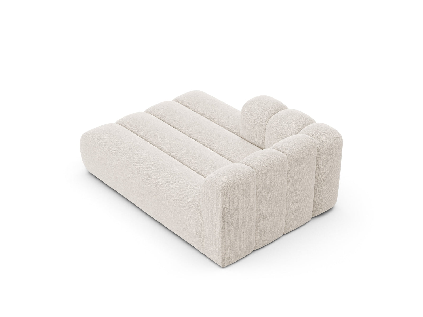 Bequeme und stilvolle Lupine Chaise Longue links für 2 Personen in sanftem Beige, perfekt für moderne Wohnkonzepte.