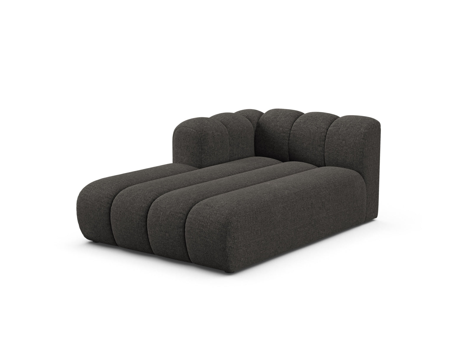 Elegante Lupine Chaise Longue links für 2 Personen in Dunkelgrau, ideal für stilvolle Wohnräume und vielseitige Sofa-Kombinationen.