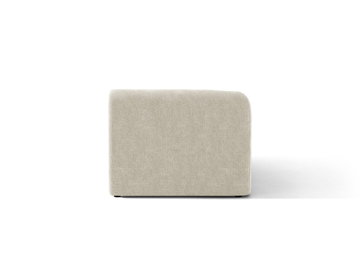 Chaiselongue Miley von Micadoni in Dunkelbeige mit Bluvel-Stoffbezug, schwarzen Kunststoffbeinen und niedriger Rückenlehne, modulares Sofa-Element.