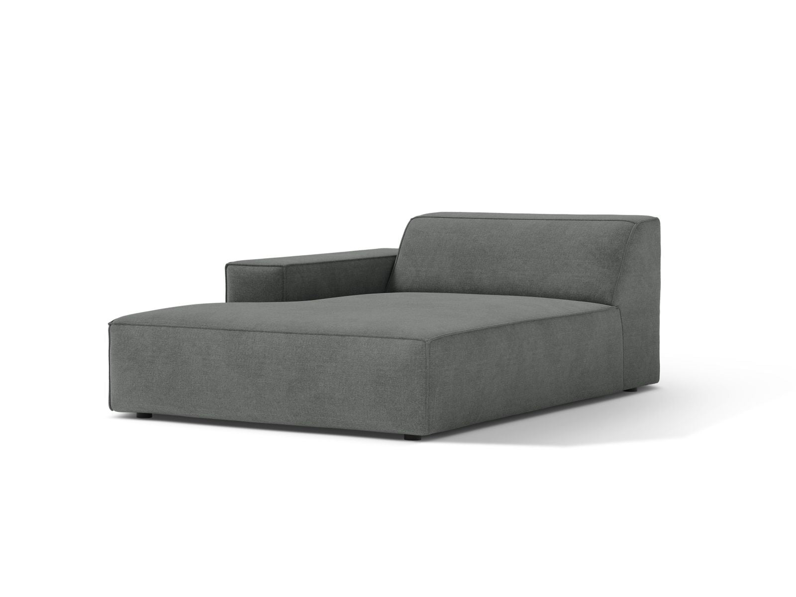 Elegante 1-Sitzer Chaise Longue Links Jodie in stilvollem Grau, ideal für moderne Wohnräume und vielseitige Sofa-Kombinationen.