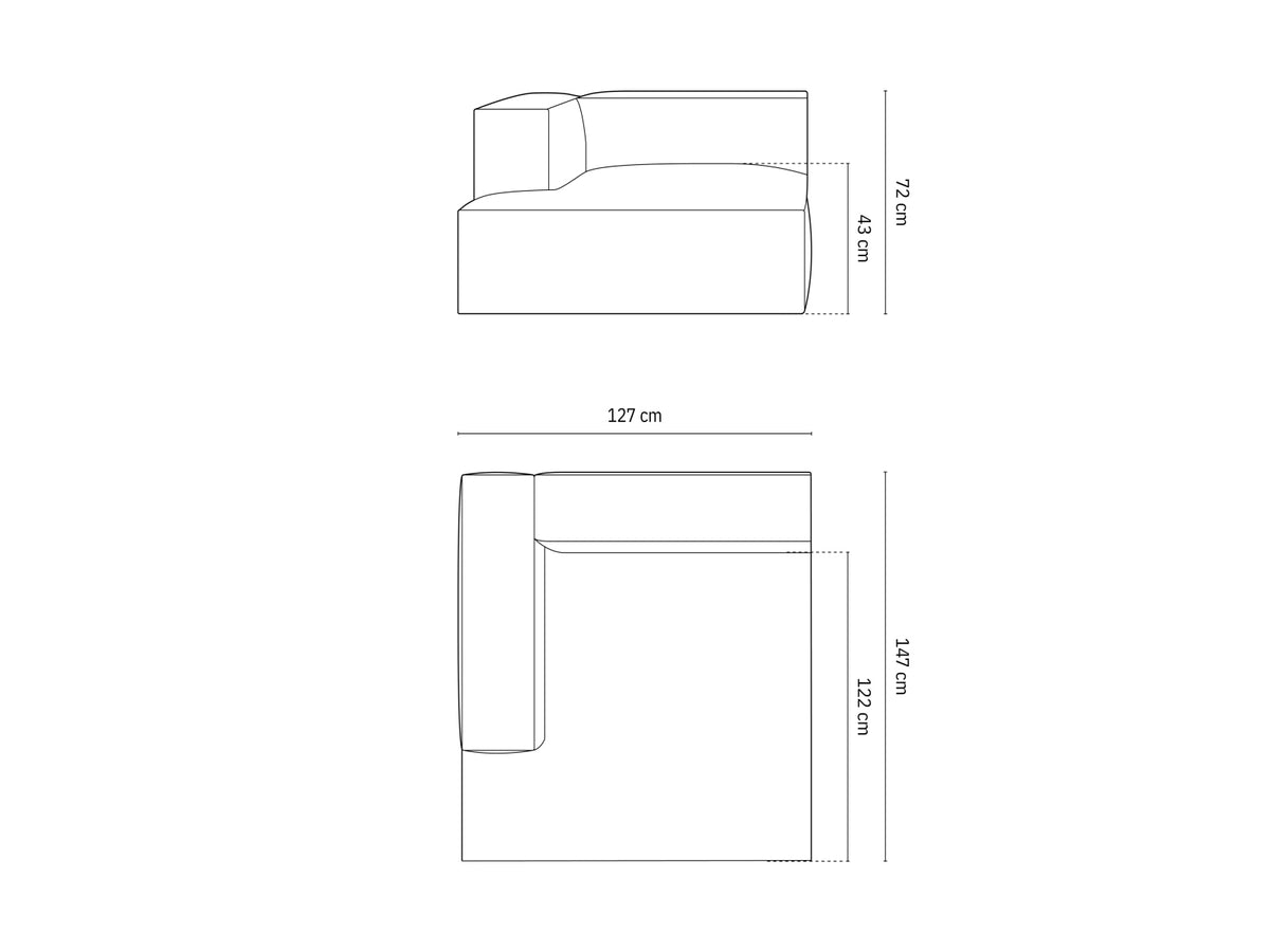 1-Sitzer Modul Chaise Longue Links Nuria in Beige-Liberty präsentiert im Onlineshop von KAQTU Design AG. Modulares Sofa ist von Micadoni