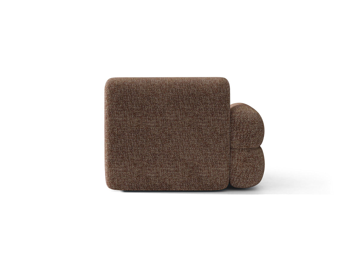 Modulares Sofa Neo Chaiselongue von Micadoni in dunklem Olivgrün mit hoher Rückenlehne und schwarzen Kunststoffbeinen aus Polypropylen.