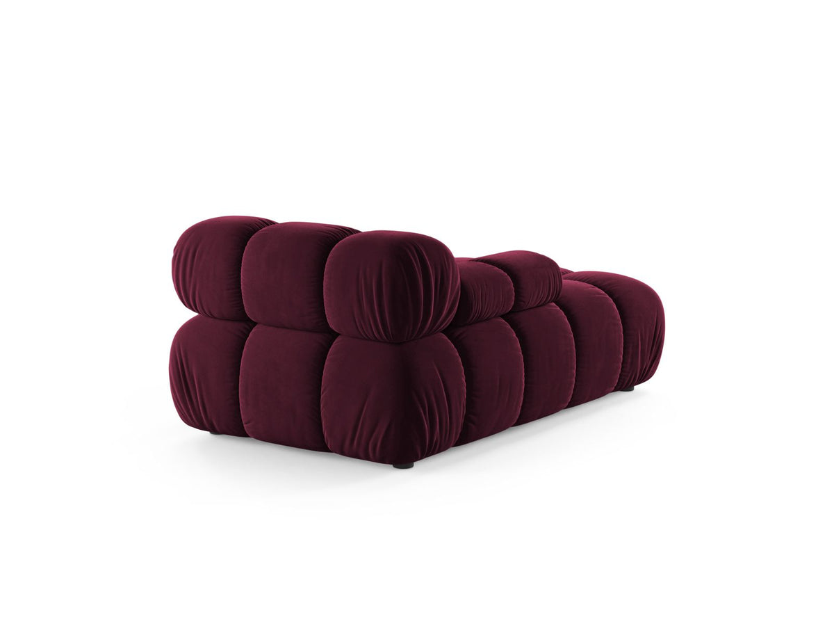 Bellis Sofamodul Chaiselongue links von Micadoni: Cappuccino-Liberty Stoffbezug, Massivholzrahmen, schwarze Kunststoffbeine, modulare Sitzform.