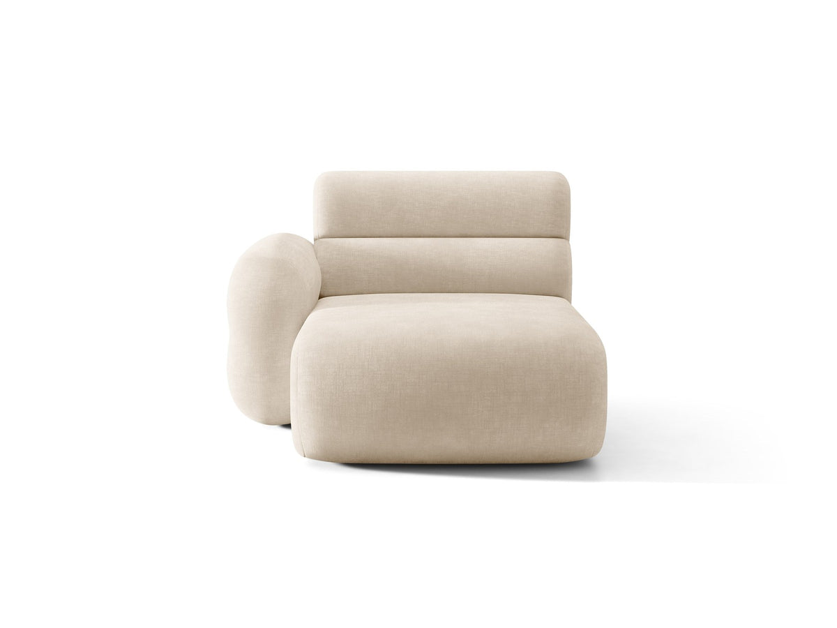 Modulares Sofa Neo Chaiselongue von Micadoni in dunklem Olivgrün mit hoher Rückenlehne und schwarzen Kunststoffbeinen aus Polypropylen.