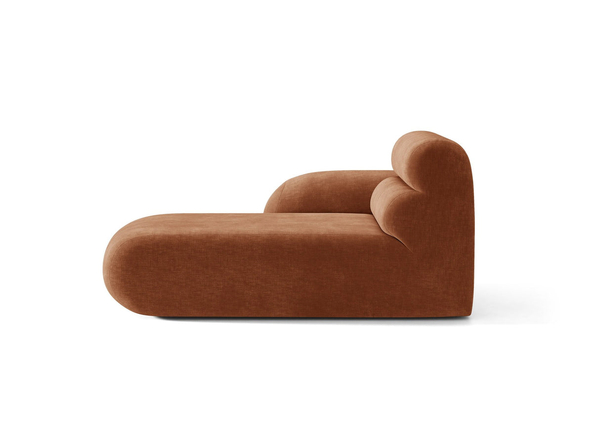 Modulares Sofa Neo Chaiselongue von Micadoni in dunklem Olivgrün mit hoher Rückenlehne und schwarzen Kunststoffbeinen aus Polypropylen.