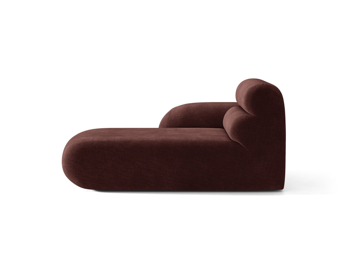 Modulares Sofa Neo Chaiselongue von Micadoni in dunklem Olivgrün mit hoher Rückenlehne und schwarzen Kunststoffbeinen aus Polypropylen.