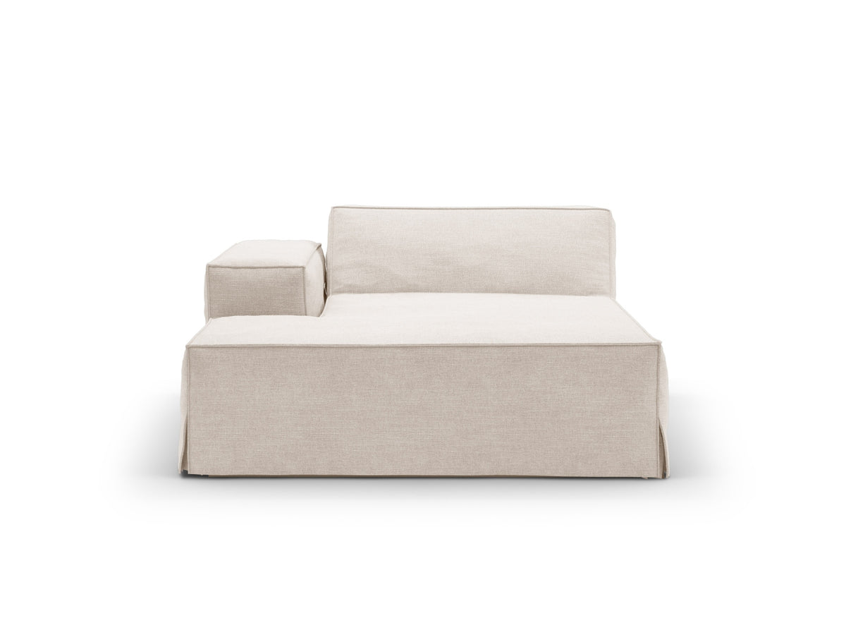 Jodie Modular Chaise Longue links 1 Sitzer mit abnehmbaren Bezug in Beige-LINS präsentiert im Onlineshop von KAQTU Design AG. Modulares Sofa ist von Micadoni