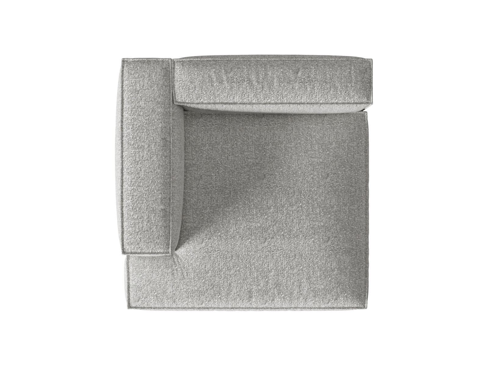 Elegante Nuria Boucle Chaise Longue in Silber, ideal für zeitgemäße Wohnräume. Linksseitige Ausführung des modularen Sofas von Micadoni.