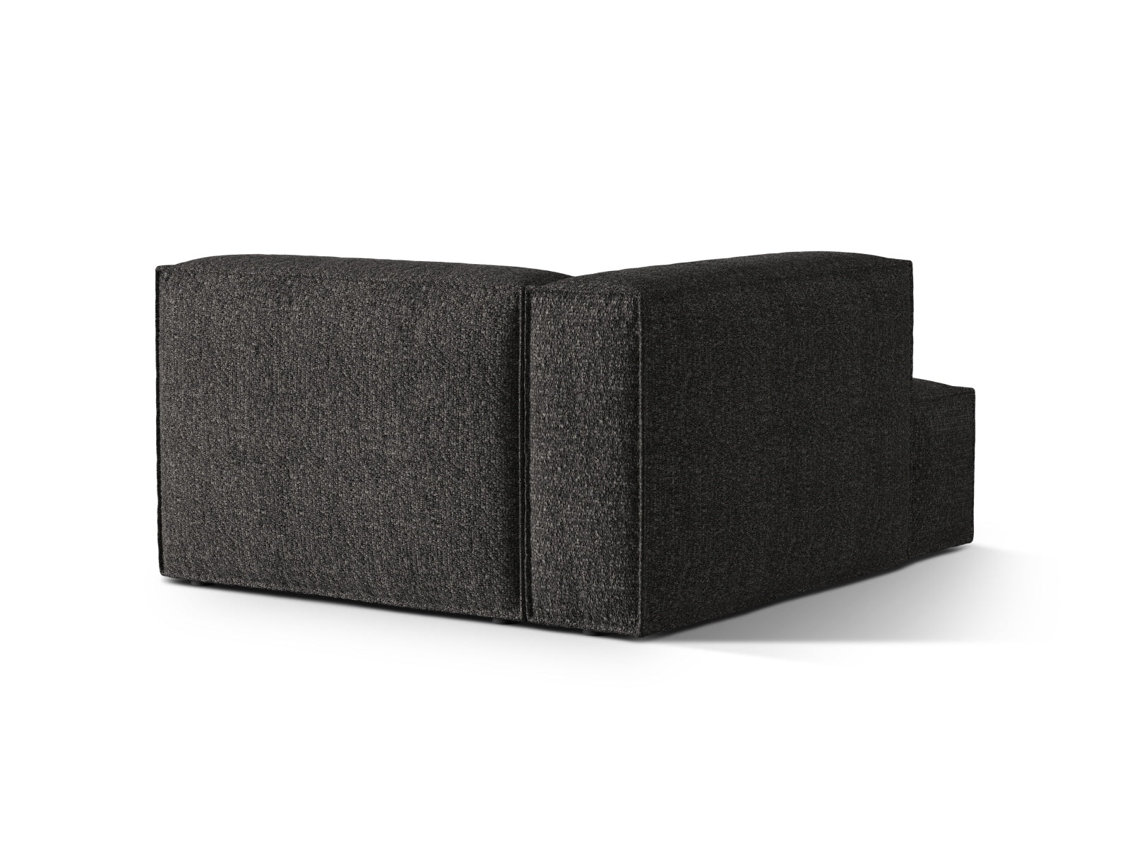 Stilvolle Nuria Boucle Chaise Longue links 1 Sitzer in modernem Anthrazit, perfekt für gemütliche und elegante Wohnambiente.