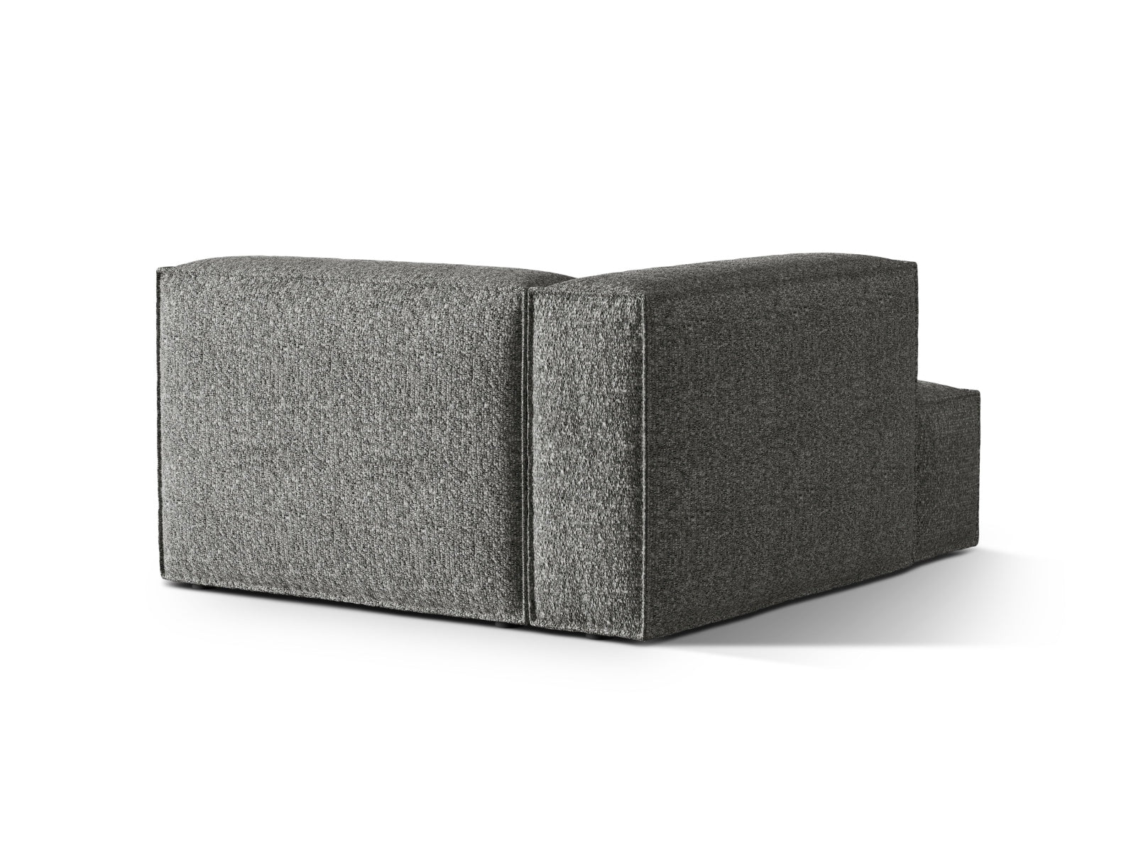 Stilvolle Nuria Boucle Chaise Longue links in edlem Graphit, ideal für moderne Wohnkonzepte und individuelle Raumgestaltung.