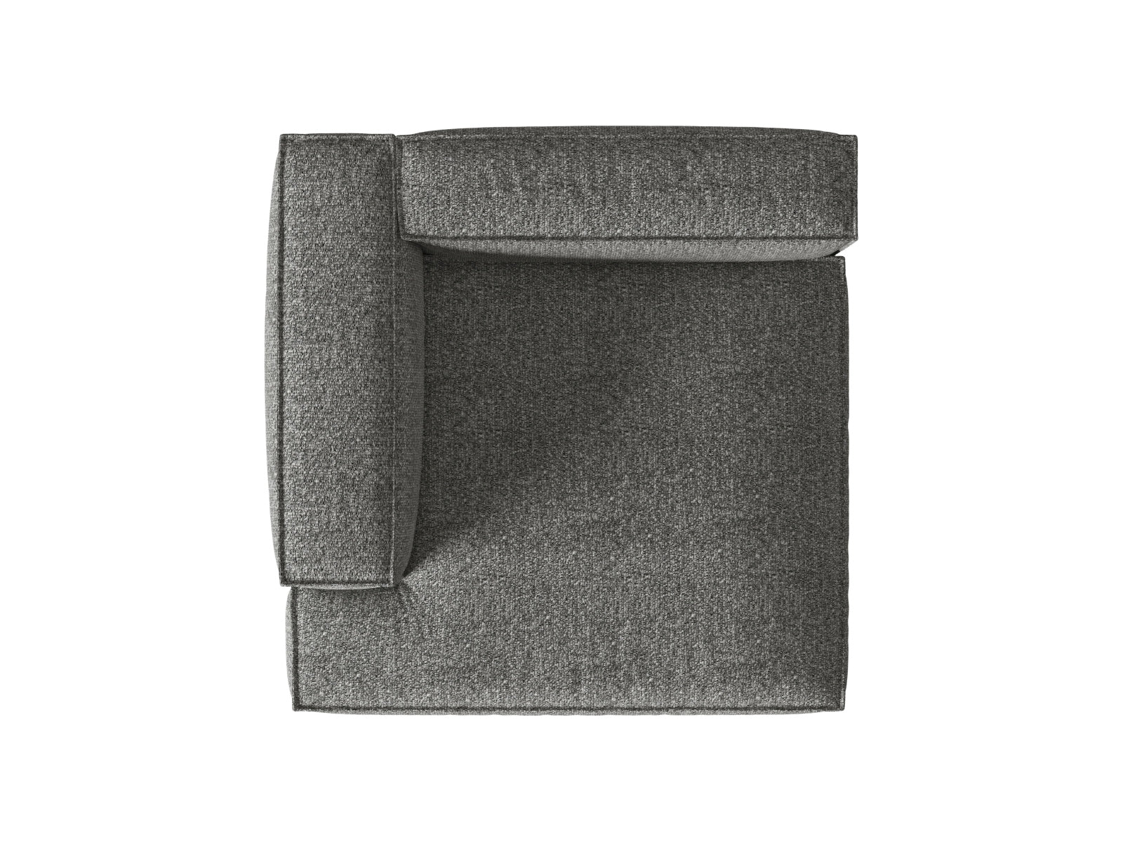 Elegante Nuria Boucle Chaise Longue links in zeitlosem Graphit, perfekt für kreative Wohnräume und stilvolle Akzente.