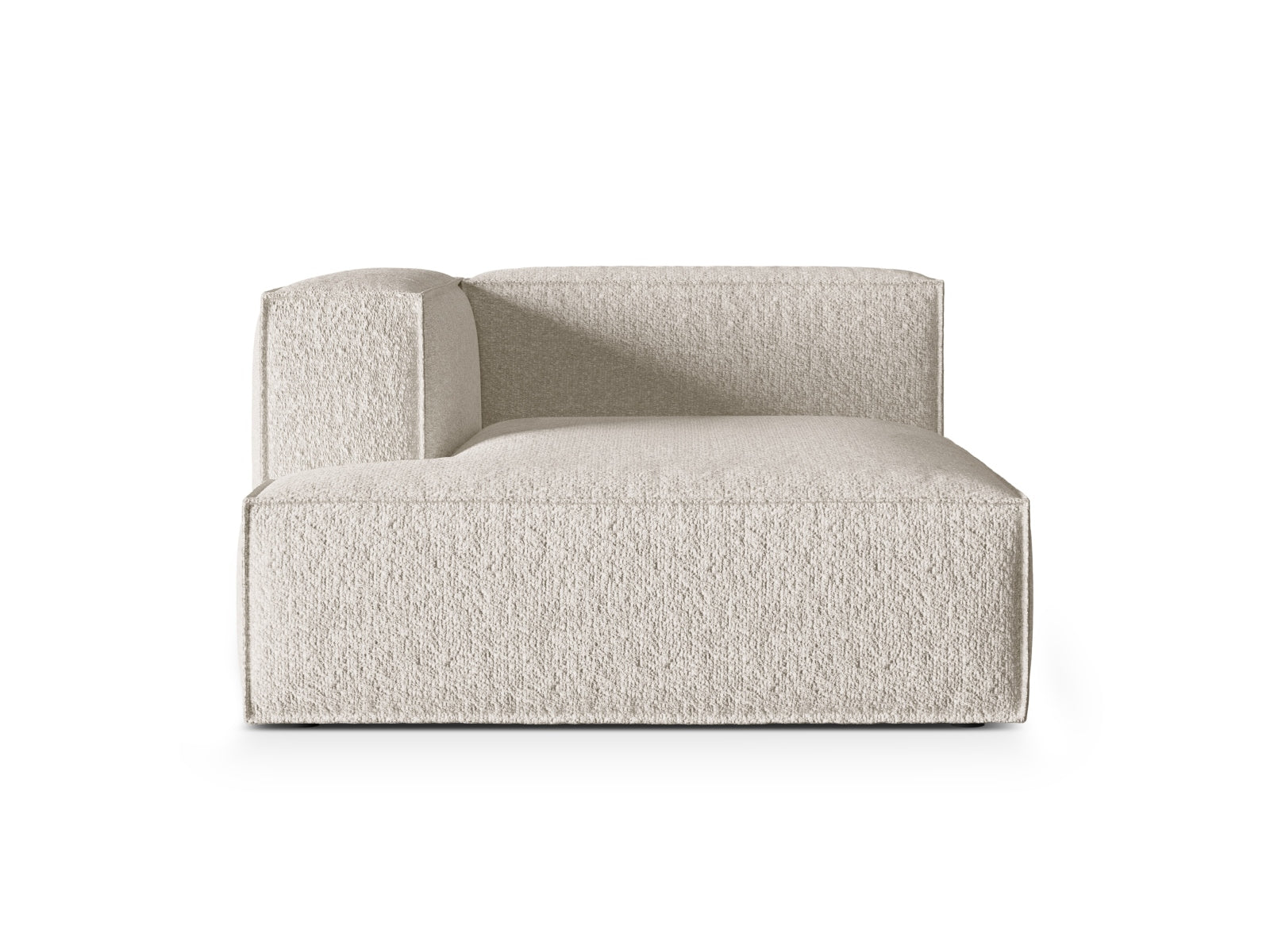 Nuria Boucle Chaise Longue links 1 Sitzer in Beige-Monet präsentiert im Onlineshop von KAQTU Design AG. Modulares Sofa ist von Micadoni