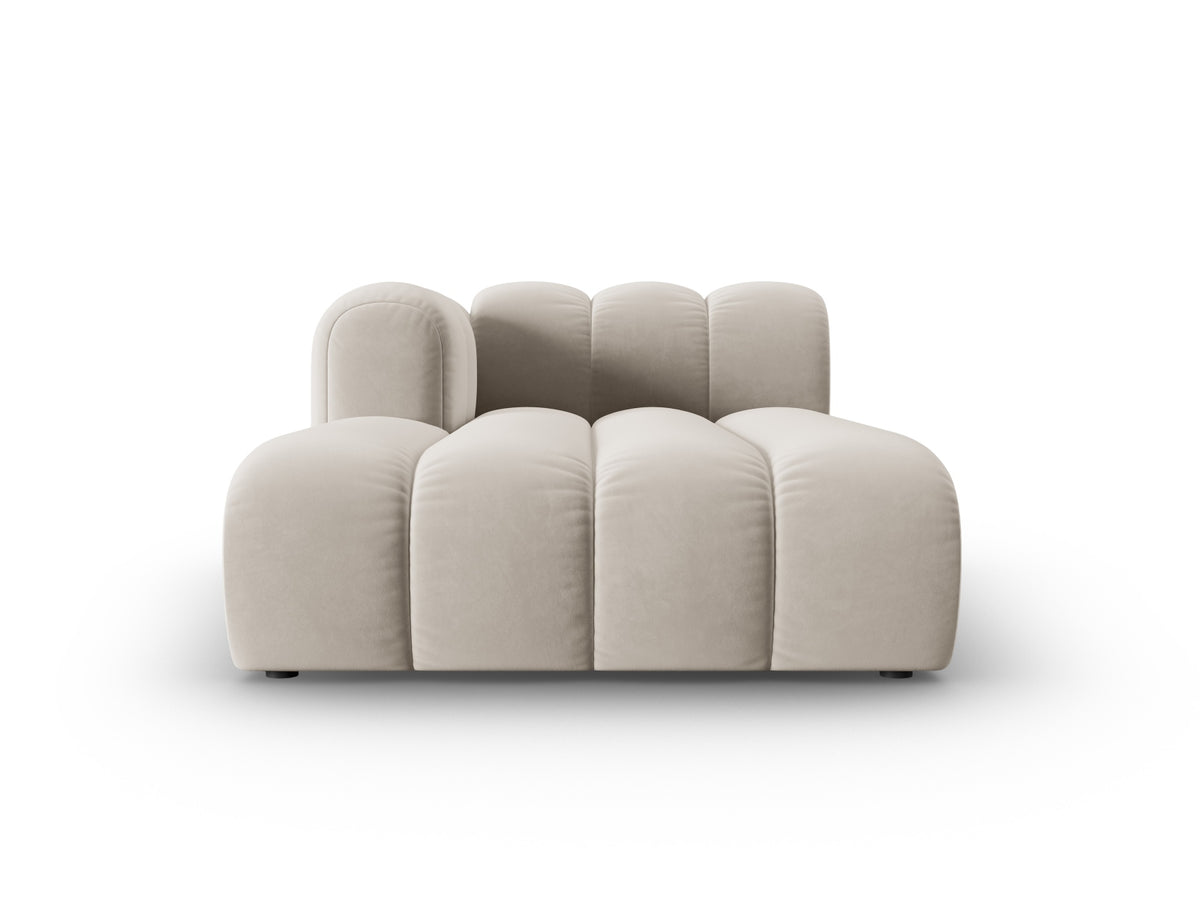 Lupine Velour Sofa Chaise Lounge links 2 Sitzer in Beige-Salvador präsentiert im Onlineshop von KAQTU Design AG. L-Sofa links ist von Micadoni