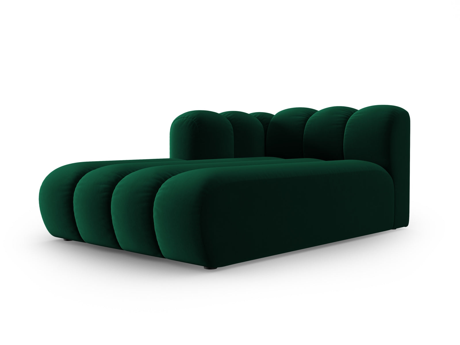 Lupine Velour Sofa Chaise Lounge links 2 Sitzer in Bottle Green-Salvador präsentiert im Onlineshop von KAQTU Design AG. L-Sofa links ist von Micadoni