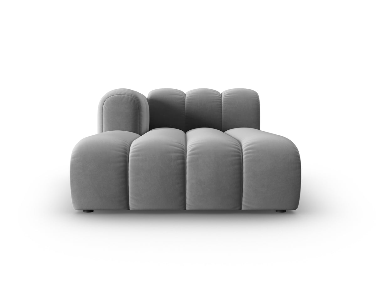 Lupine Velour Sofa Chaise Lounge links 2 Sitzer in Grey-Salvador präsentiert im Onlineshop von KAQTU Design AG. L-Sofa links ist von Micadoni