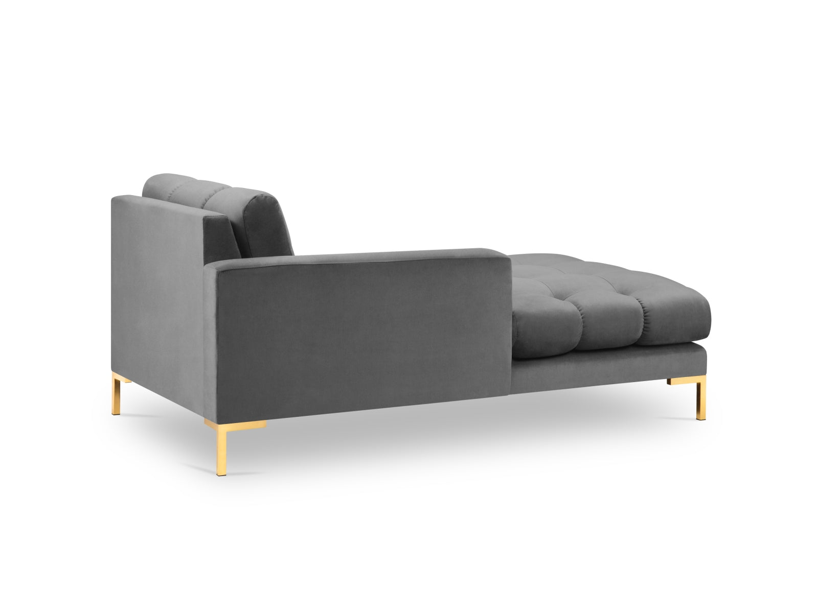 Mamaia Velour Sofa Chaise Lounge links 1 Sitz in Light Grey/Gold präsentiert im Onlineshop von KAQTU Design AG. L-Sofa links ist von Micadoni