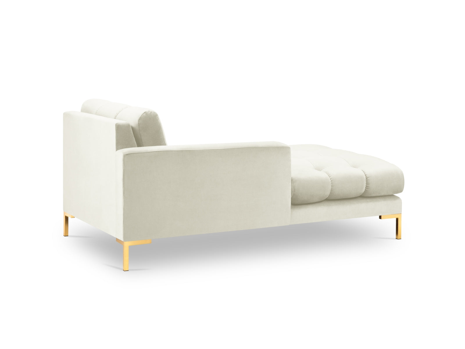 Mamaia Velour Sofa Chaise Lounge links 1 Sitz in Light Beige/Gold präsentiert im Onlineshop von KAQTU Design AG. L-Sofa links ist von Micadoni