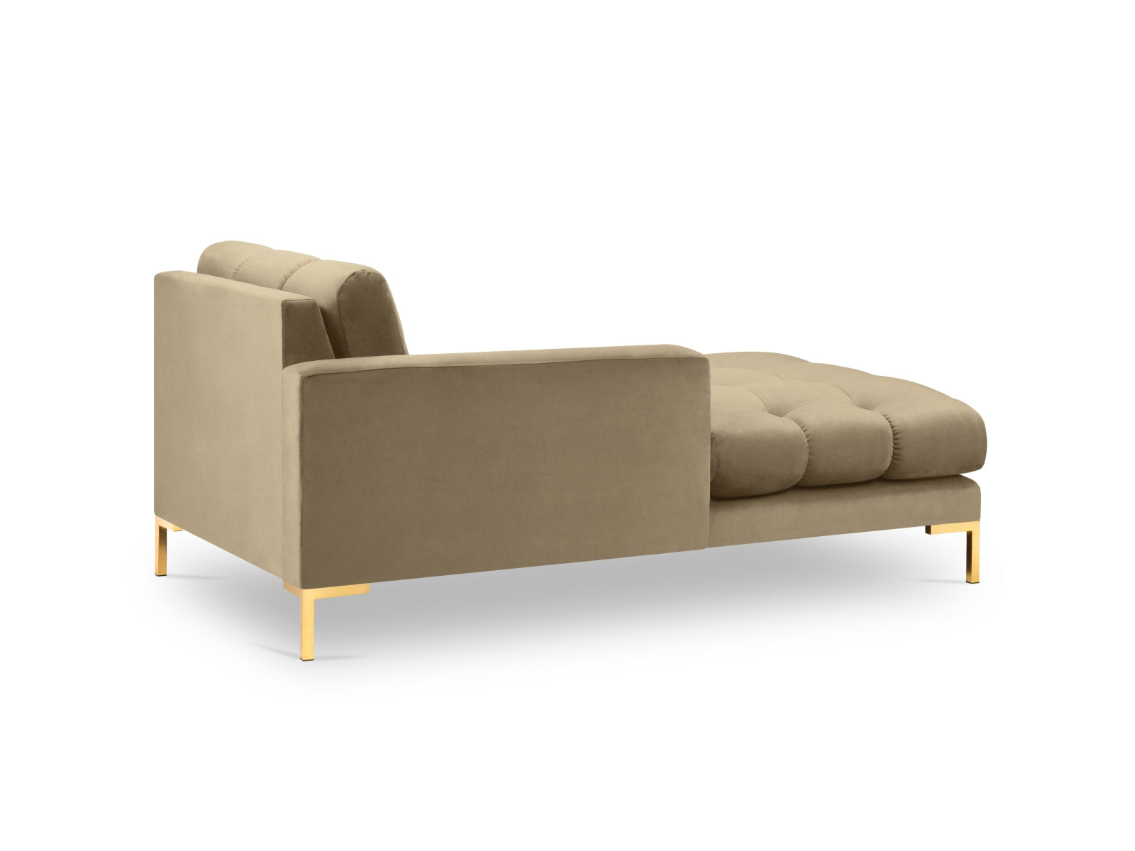 Mamaia Velour Sofa Chaise Lounge links 1 Sitz in Beige/Gold präsentiert im Onlineshop von KAQTU Design AG. L-Sofa links ist von Micadoni