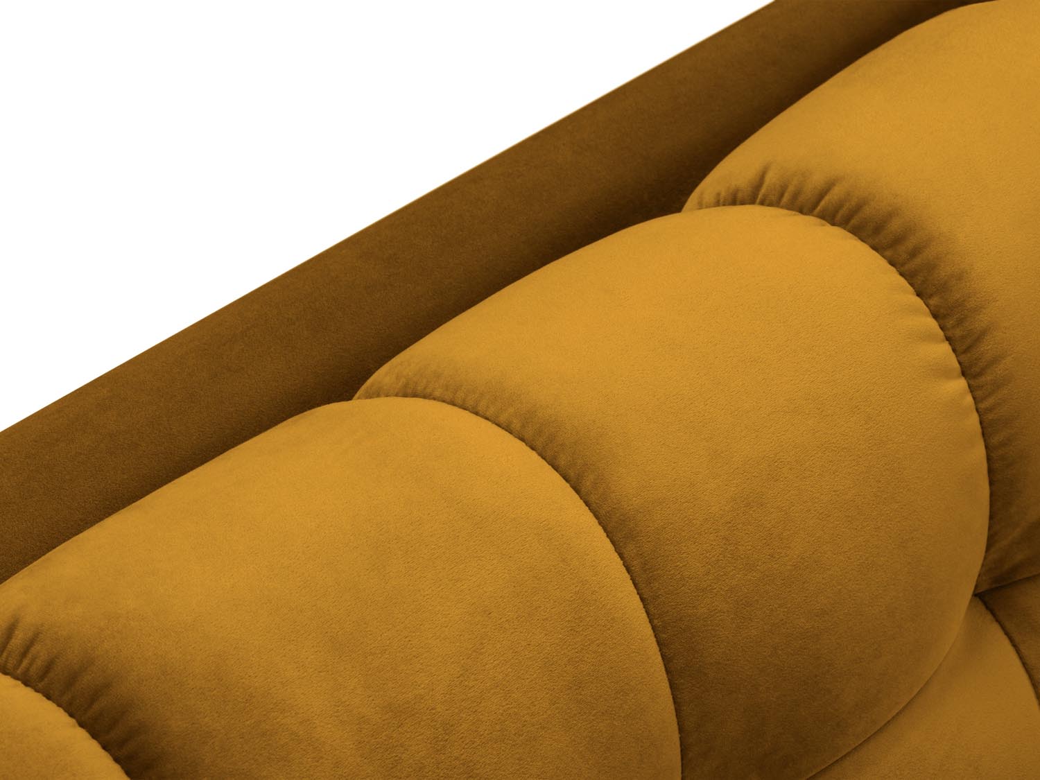 Mamaia Velour Sofa Chaise Lounge links 1 Sitz in Yellow/Gold präsentiert im Onlineshop von KAQTU Design AG. L-Sofa links ist von Micadoni