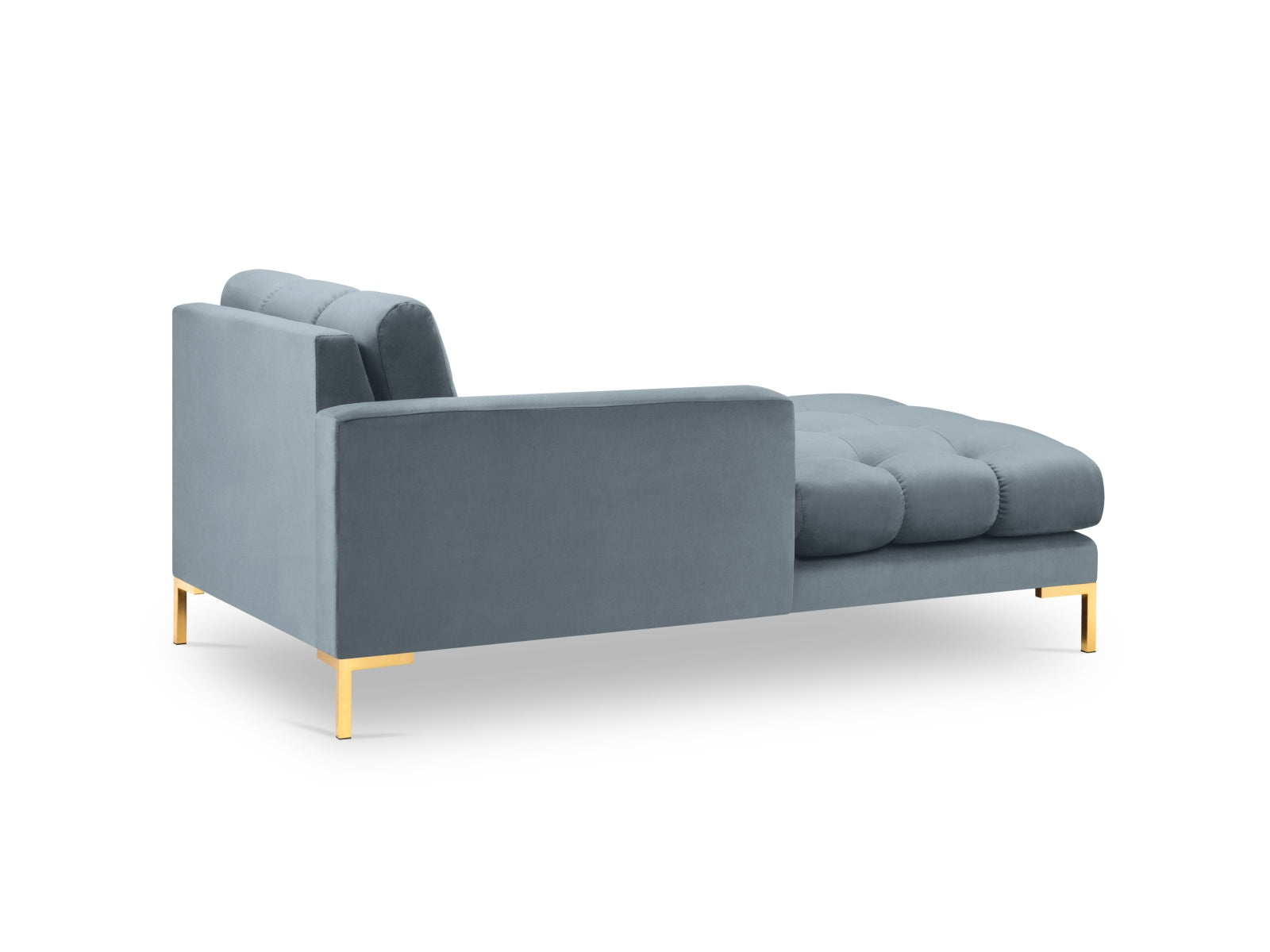 Mamaia Velour Sofa Chaise Lounge links 1 Sitz in Light Blue/Gold präsentiert im Onlineshop von KAQTU Design AG. L-Sofa links ist von Micadoni