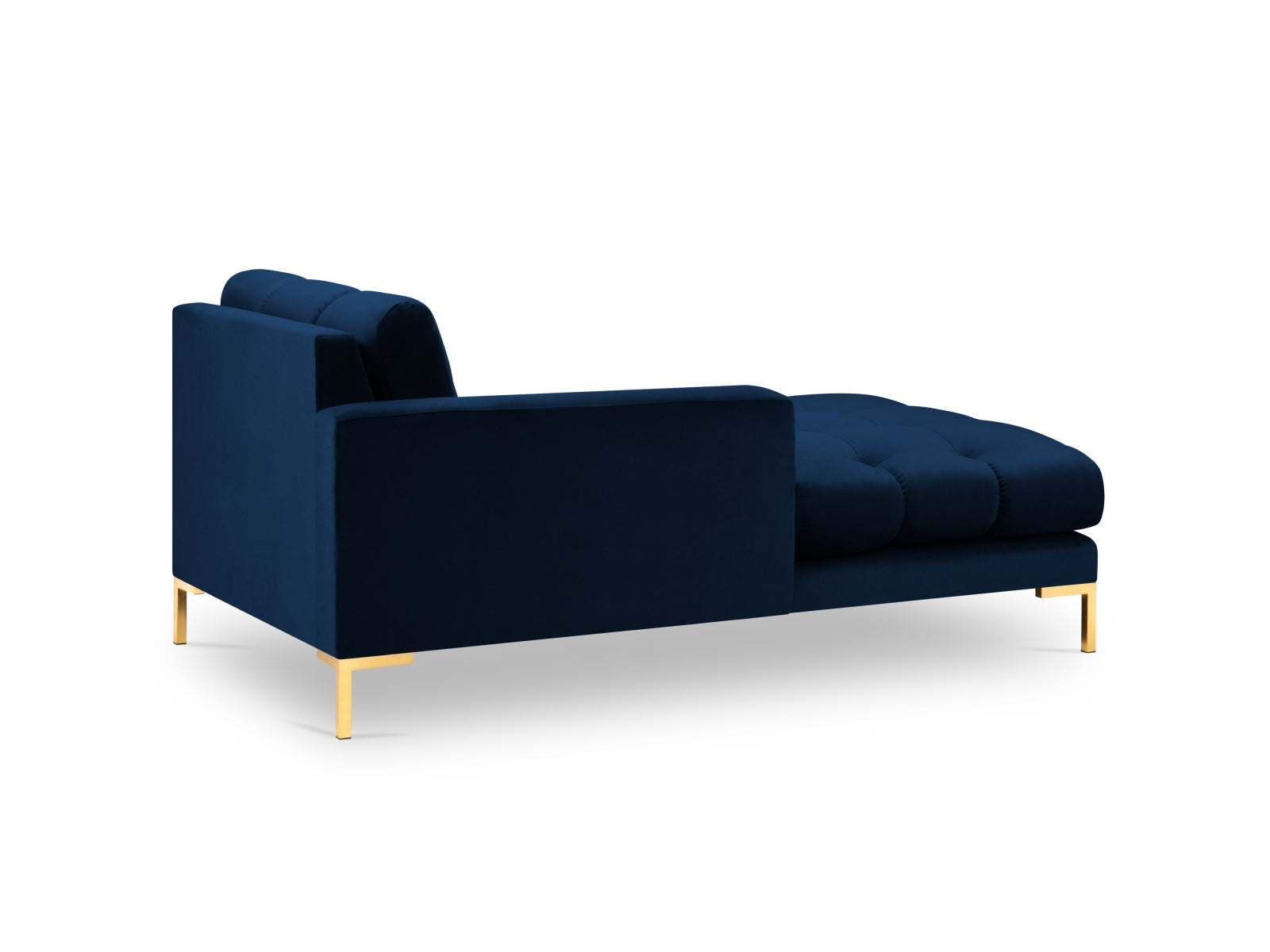 Mamaia Velour Sofa Chaise Lounge links 1 Sitz in Royal Blue/Gold präsentiert im Onlineshop von KAQTU Design AG. L-Sofa links ist von Micadoni