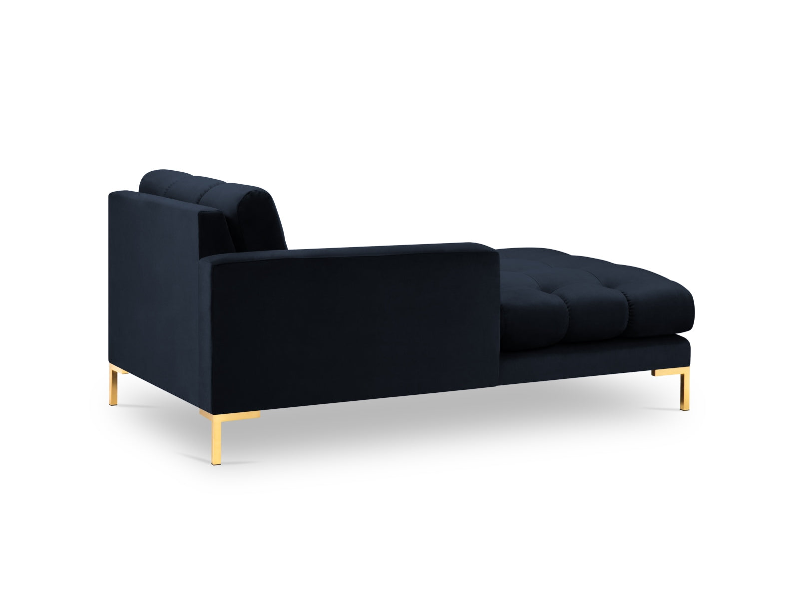 Mamaia Velour Sofa Chaise Lounge links 1 Sitz in Dark Blue/Gold präsentiert im Onlineshop von KAQTU Design AG. L-Sofa links ist von Micadoni