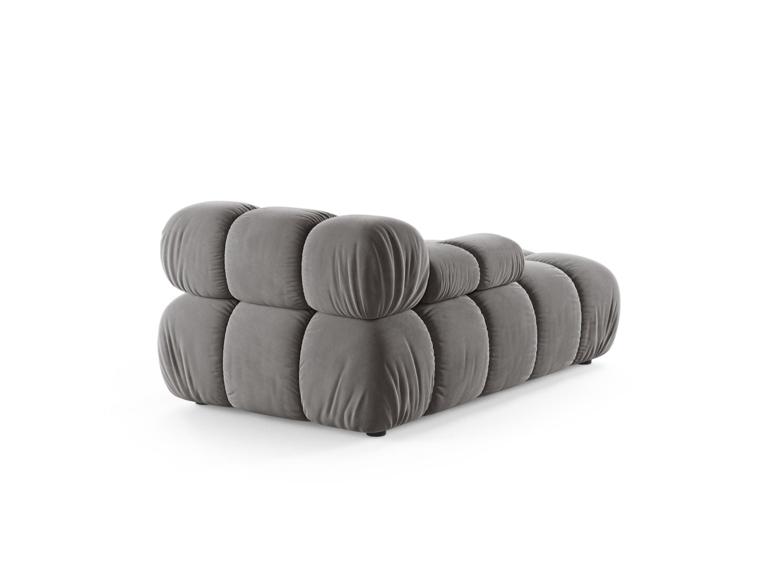 Elegantes Bellis Velour Sofa Chaise Lounge links, 94 cm, in modernem Grau-Blau, ideal für stilvolle und komfortable Wohnräume.