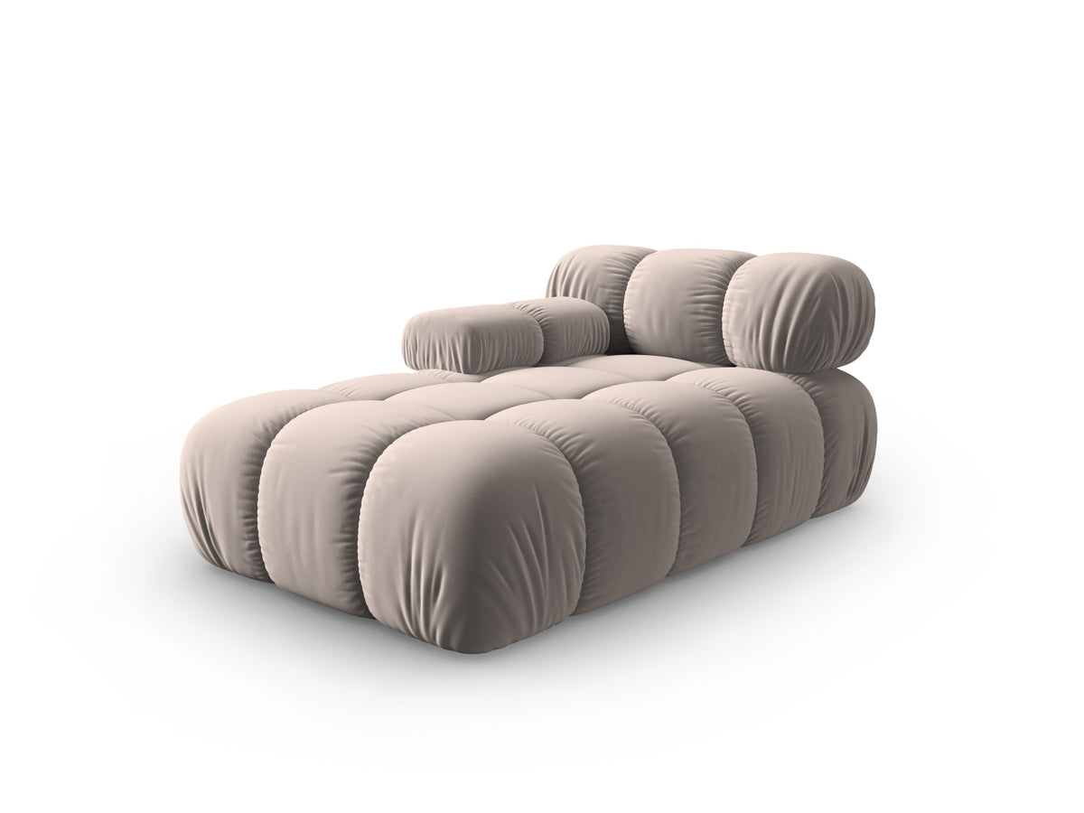 Bellis Velour Sofa Chaise Lounge links 1 Sitz 94cm in Cappuccino-Bluvel präsentiert im Onlineshop von KAQTU Design AG. Modulares Sofa ist von Micadoni