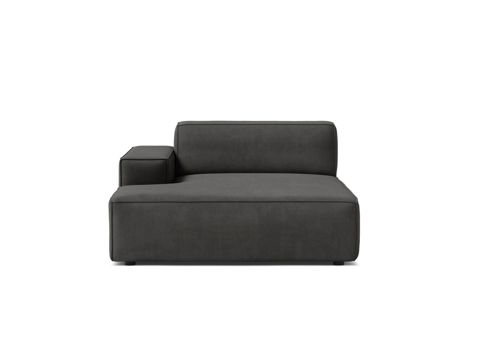 1-Sitzer Chaise Longue Links Jodie in Grey-Bluvel präsentiert im Onlineshop von KAQTU Design AG. Modulares Sofa ist von Micadoni