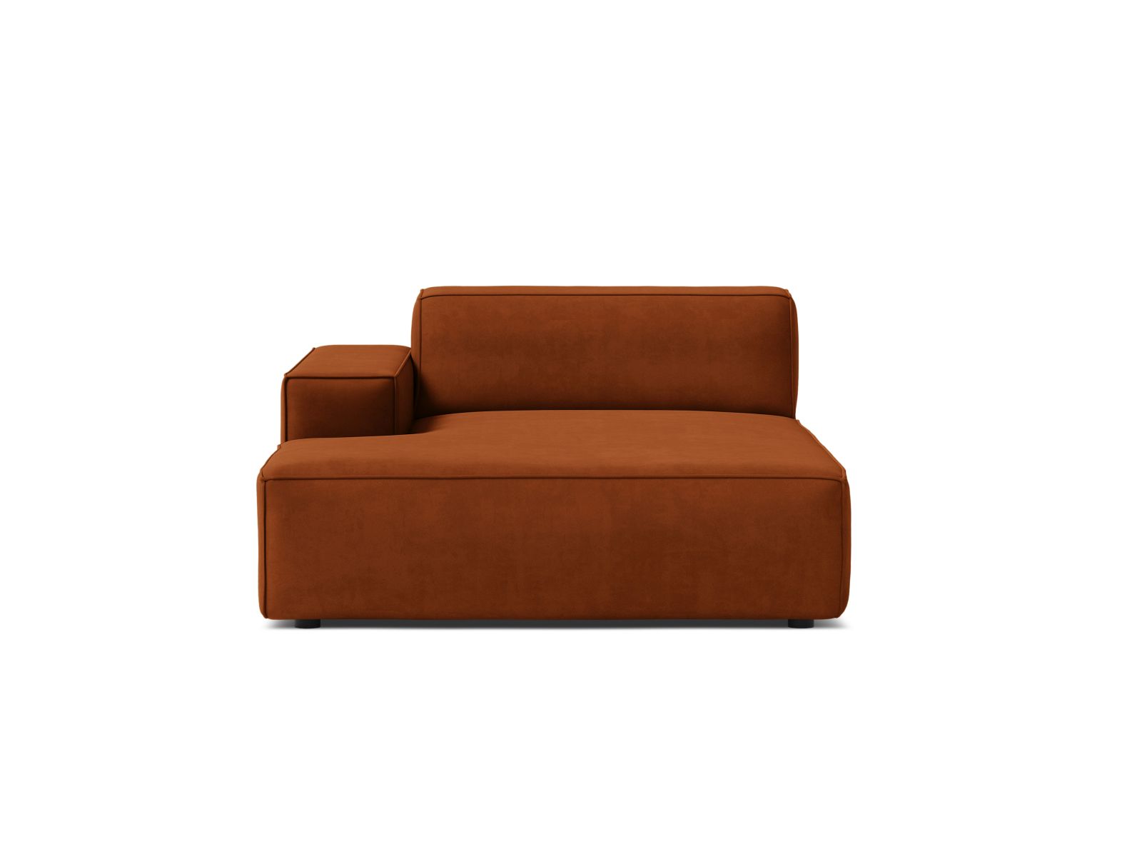 1-Sitzer Chaise Longue Links Jodie in Terracotta-Bluvel präsentiert im Onlineshop von KAQTU Design AG. Modulares Sofa ist von Micadoni