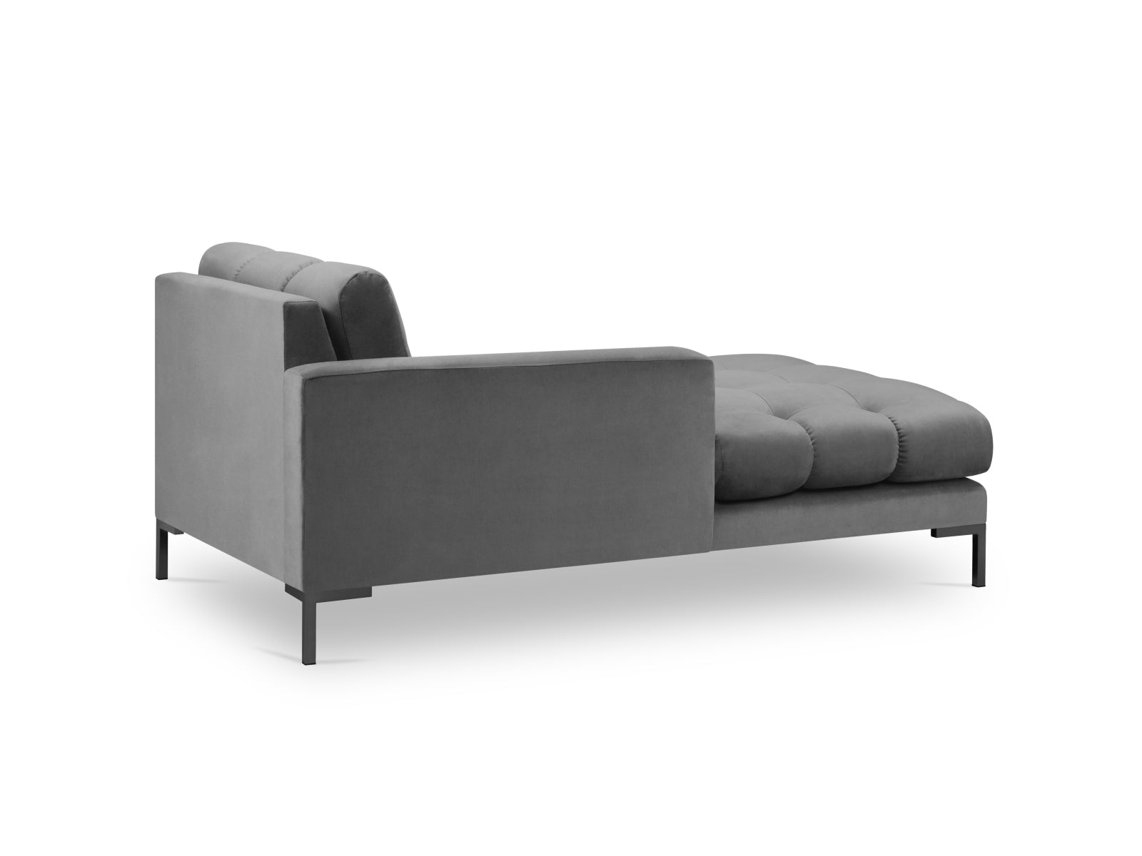 Mamaia Velour Sofa Chaise Lounge links 1 Sitz in Light Grey/Schwarz präsentiert im Onlineshop von KAQTU Design AG. L-Sofa links ist von Micadoni