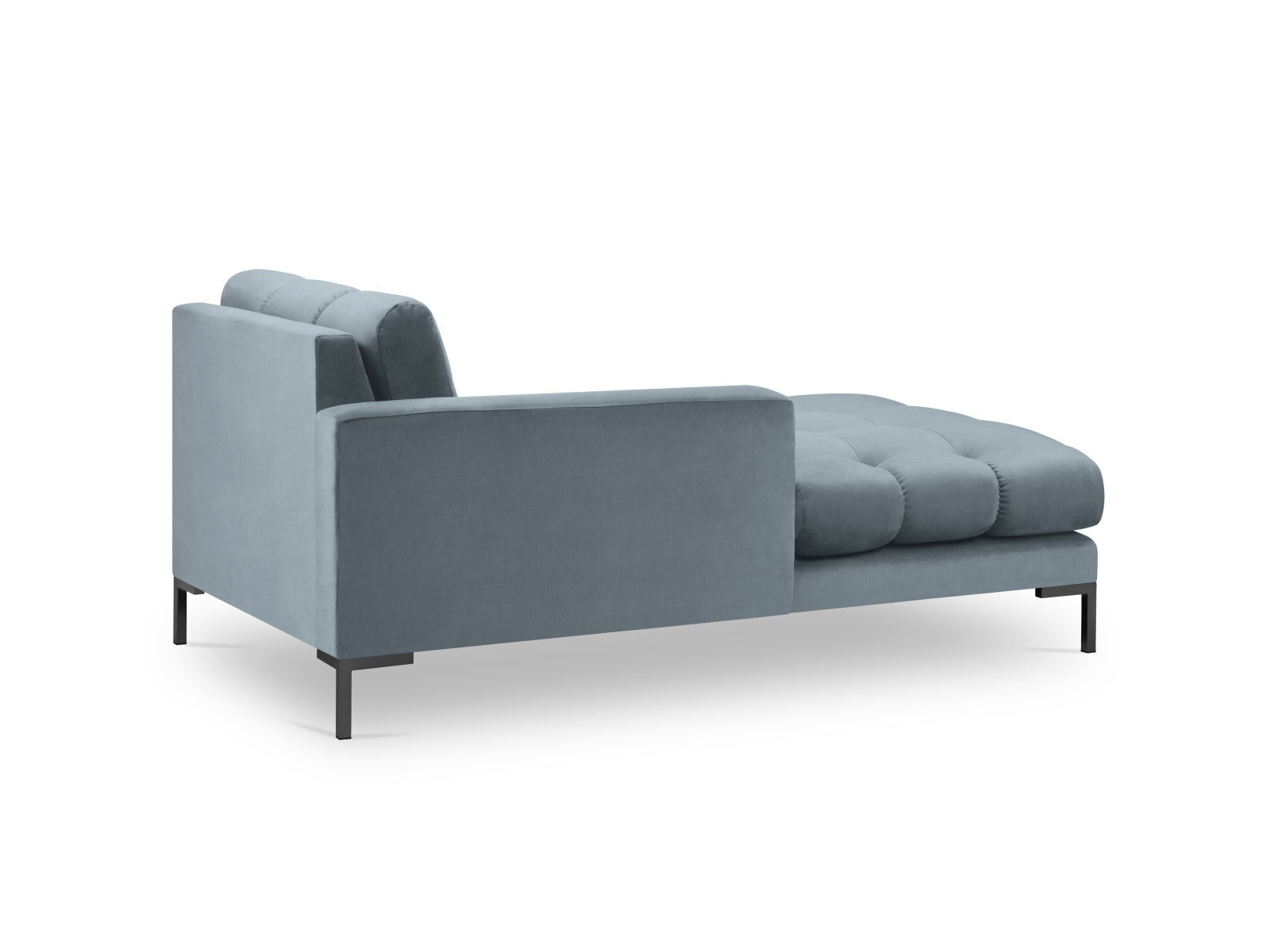 Mamaia Velour Sofa Chaise Lounge links 1 Sitz in Light Blue/Schwarz präsentiert im Onlineshop von KAQTU Design AG. L-Sofa links ist von Micadoni