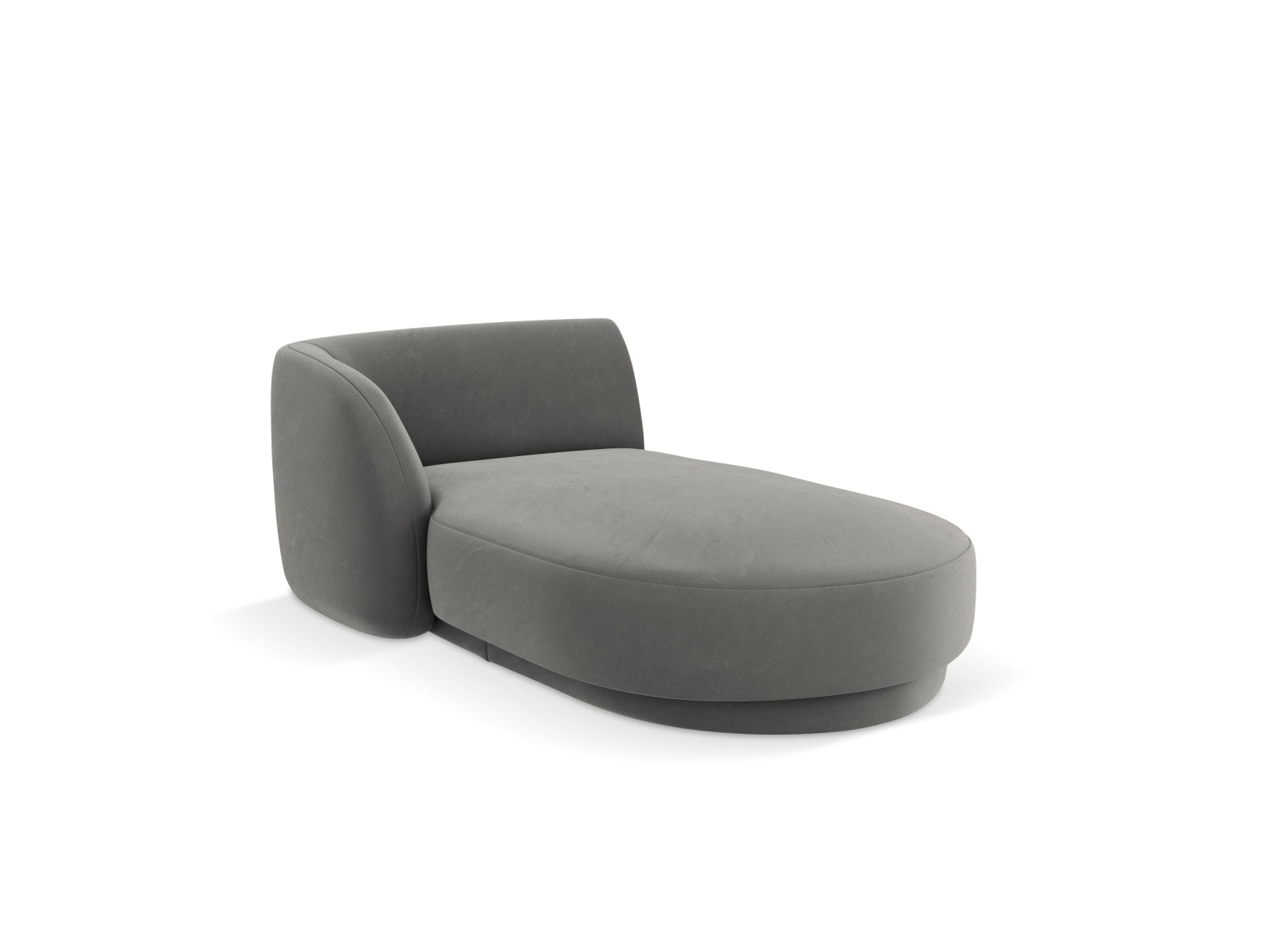 Miley Velour Sofa Chaise Lounge links 2 Sitzer in Light Grey-Bluvel präsentiert im Onlineshop von KAQTU Design AG. L-Sofa links ist von Micadoni