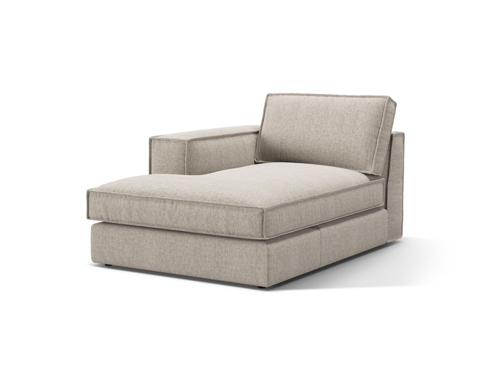1-Sitzer Chaise Longue links Pola in Sand-Babel präsentiert im Onlineshop von KAQTU Design AG. Modulares Sofa ist von Micadoni