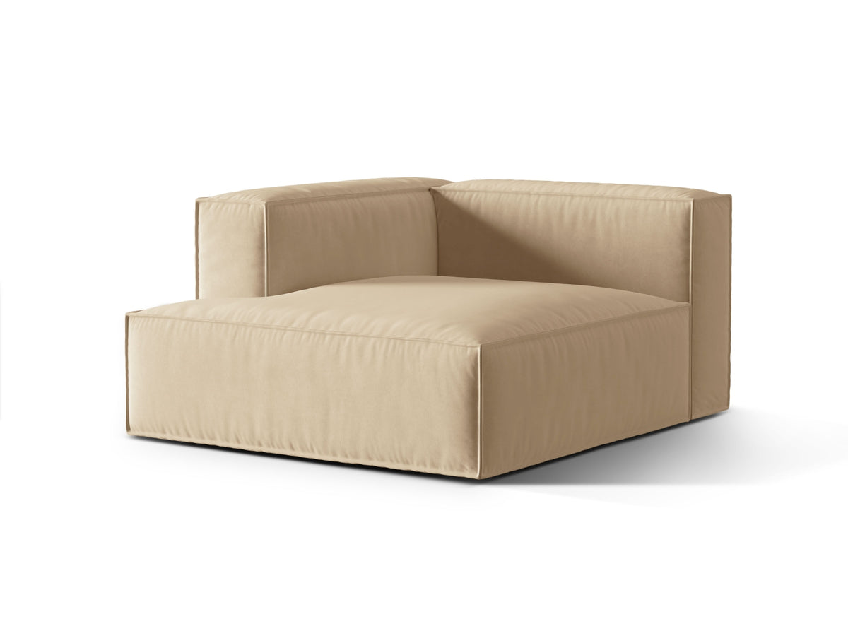 Nuria Velour Chaise Longue links 1 Sitzer in Nude-Paris präsentiert im Onlineshop von KAQTU Design AG. Modulares Sofa ist von Micadoni