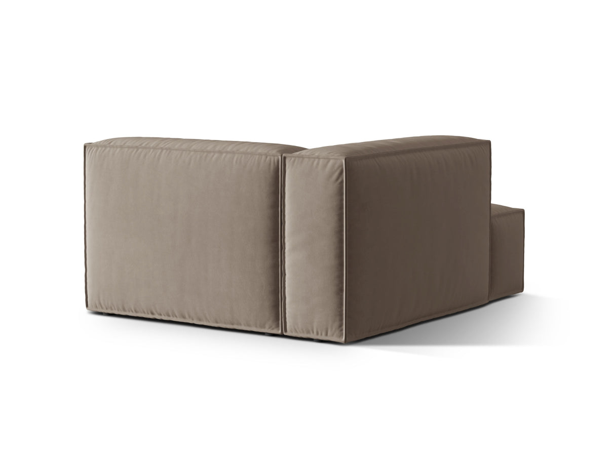 Nuria Velour Chaise Longue links 1 Sitzer in Warm grey-Paris präsentiert im Onlineshop von KAQTU Design AG. Modulares Sofa ist von Micadoni