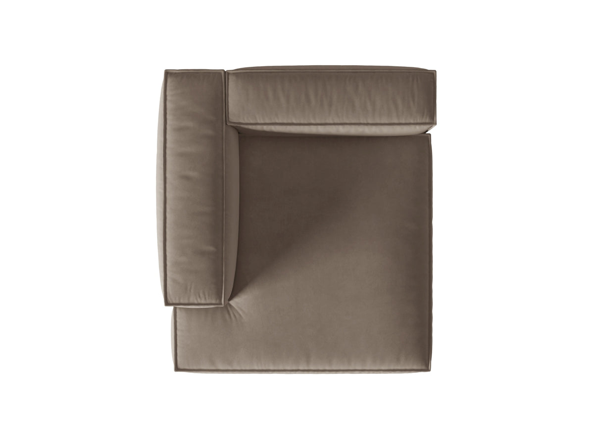Nuria Velour Chaise Longue links 1 Sitzer in Warm grey-Paris präsentiert im Onlineshop von KAQTU Design AG. Modulares Sofa ist von Micadoni