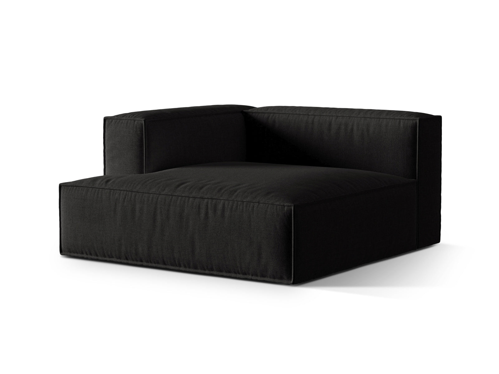 Nuria Modular Chaise Longue links 1 Sitzer in Black präsentiert im Onlineshop von KAQTU Design AG. Modulares Sofa ist von Micadoni