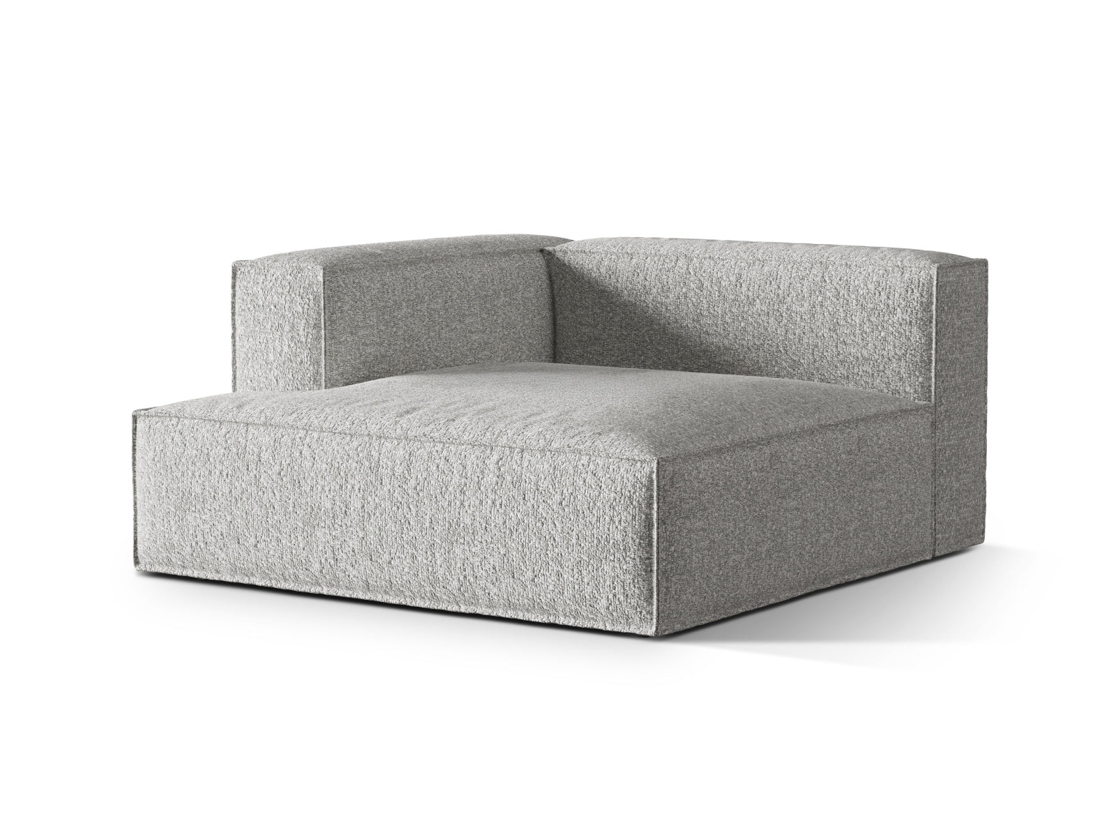 Elegante Nuria Modular Chaise Longue links, 1 Sitzer in stilvollem Silver-Monet, ideal für moderne Wohnräume.