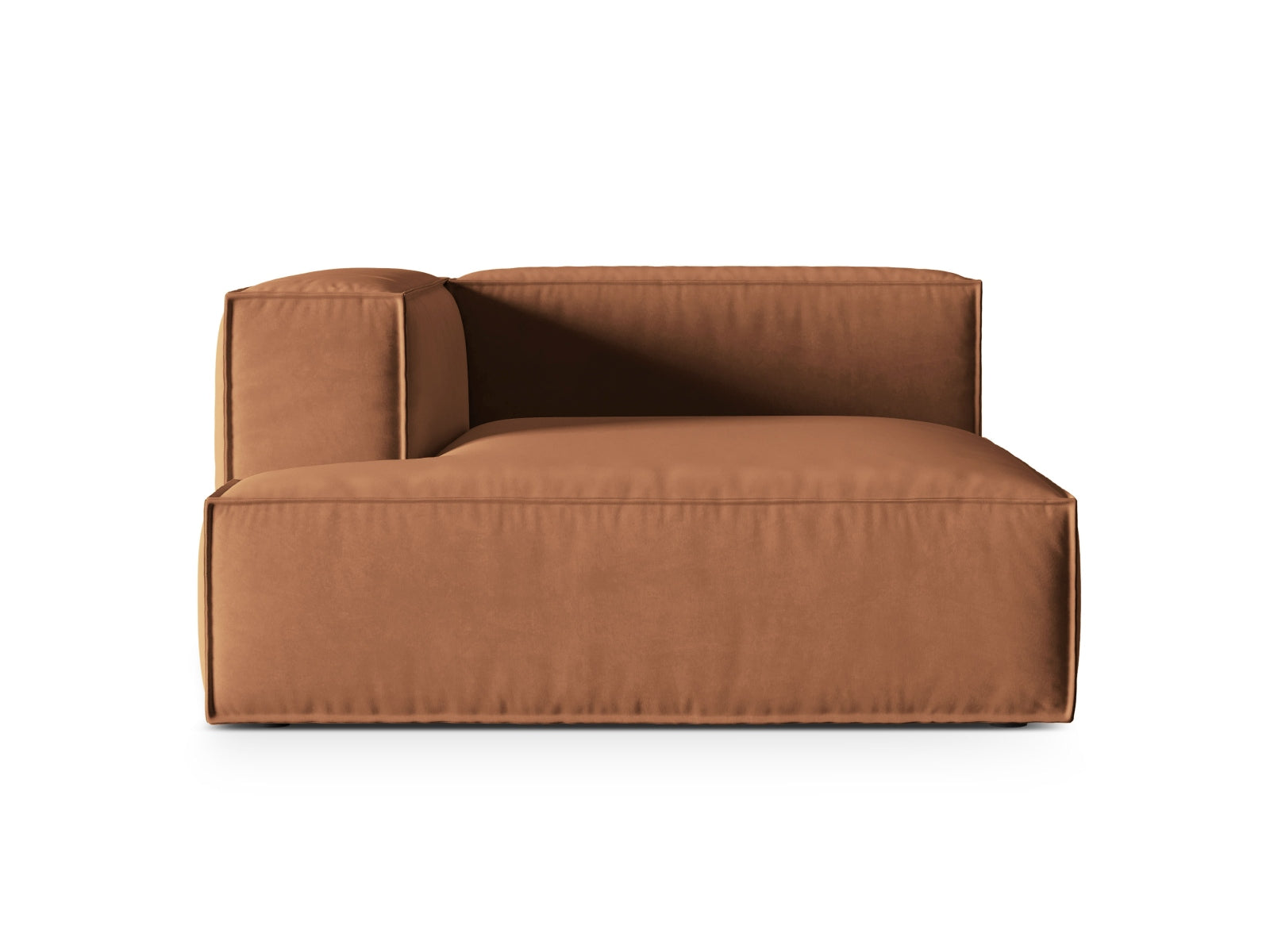 Nuria Velour Chaise Longue links 1 Sitzer in Honey-Paris präsentiert im Onlineshop von KAQTU Design AG. Modulares Sofa ist von Micadoni