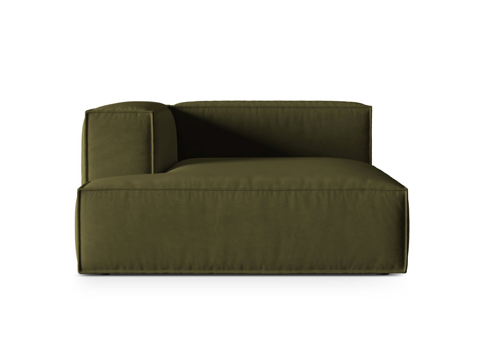 Nuria Velour Chaise Longue links 1 Sitzer in Moss Green Melange-Paris präsentiert im Onlineshop von KAQTU Design AG. Modulares Sofa ist von Micadoni
