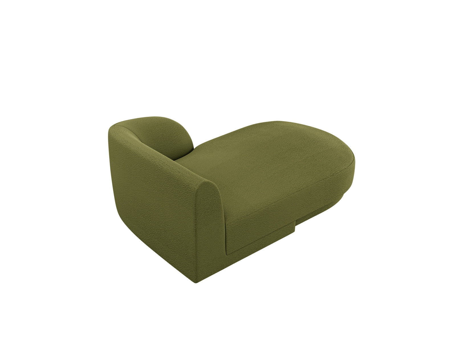 Miley Boucle Sofa Chaise Lounge rechts 2 Sitzer in Dark Olive Green präsentiert im Onlineshop von KAQTU Design AG. L-Sofa rechts ist von Micadoni