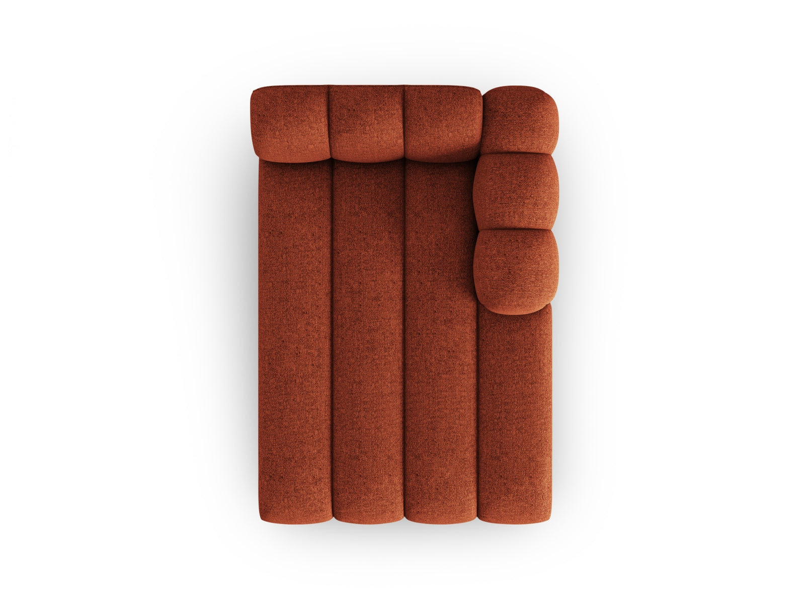 Lupine Sofa Chaise Lounge rechts 2 Sitzer in Terracotta präsentiert im Onlineshop von KAQTU Design AG. L-Sofa rechts ist von Micadoni