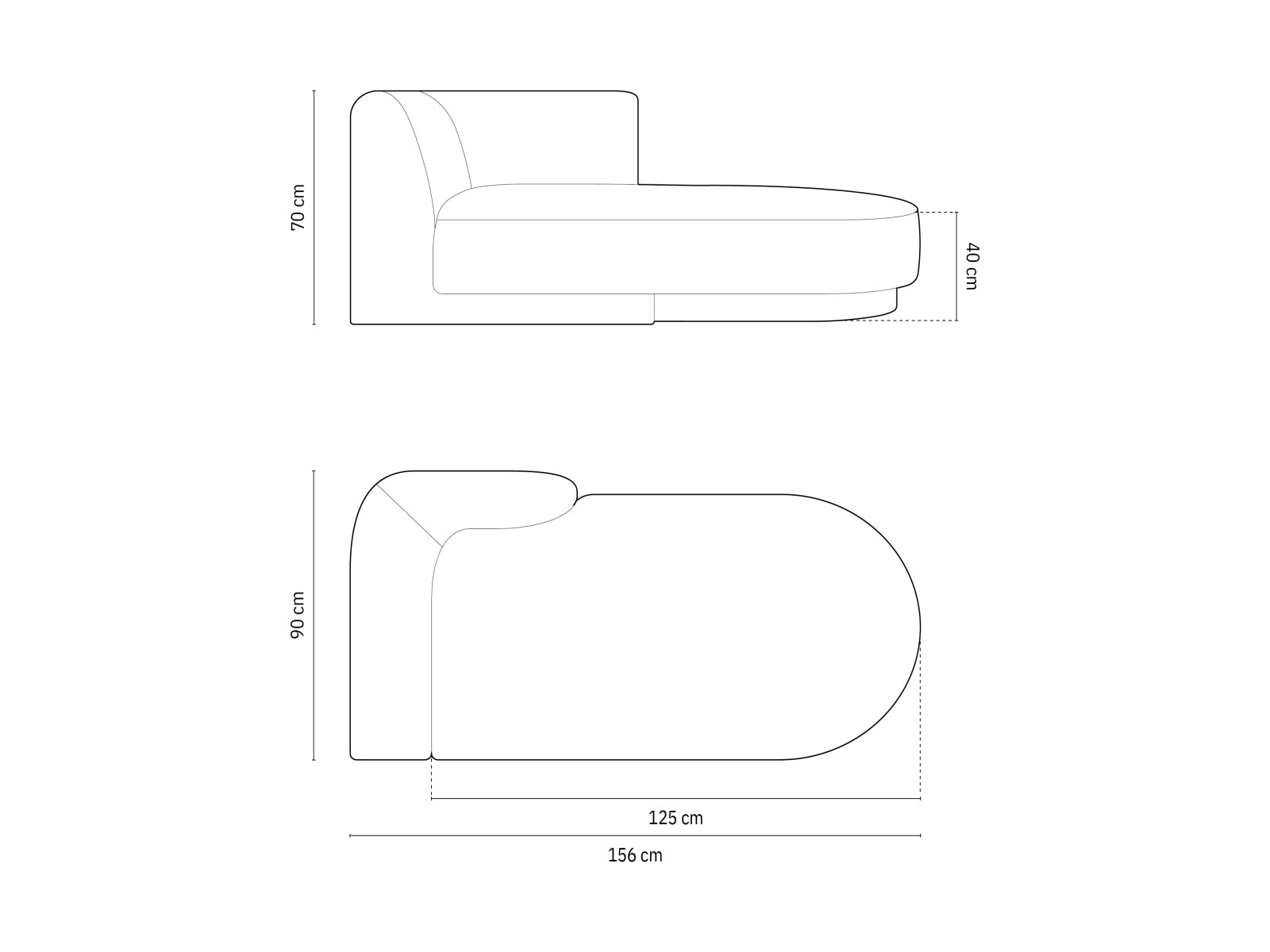 Miley Sofa Chaise Lounge rechts 2 Sitzer in Light Grey präsentiert im Onlineshop von KAQTU Design AG. L-Sofa rechts ist von Micadoni