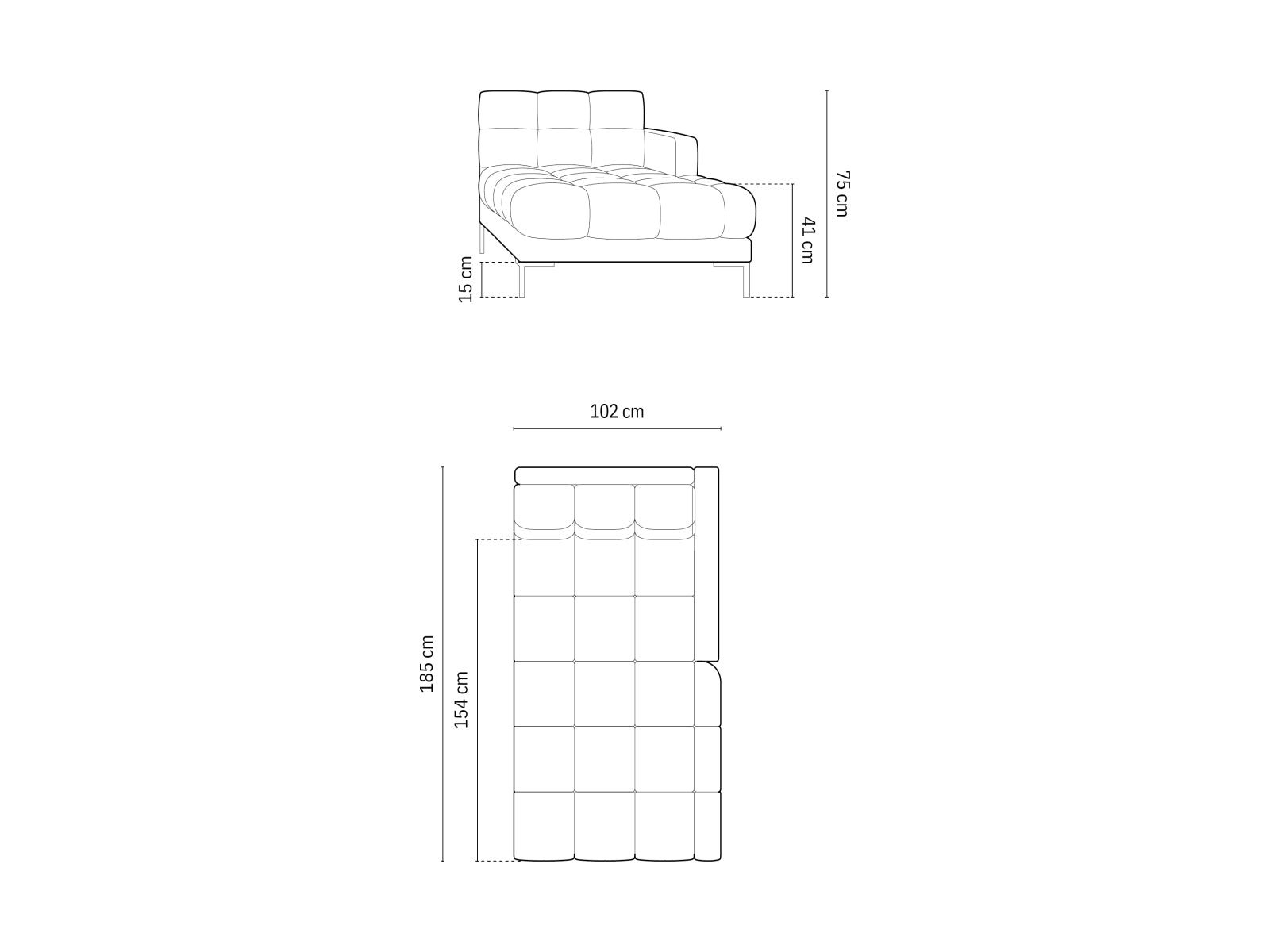 Mamaia Sofa Chaise Lounge rechts 1 Sitz in Light Beige/Gold präsentiert im Onlineshop von KAQTU Design AG. L-Sofa rechts ist von Micadoni