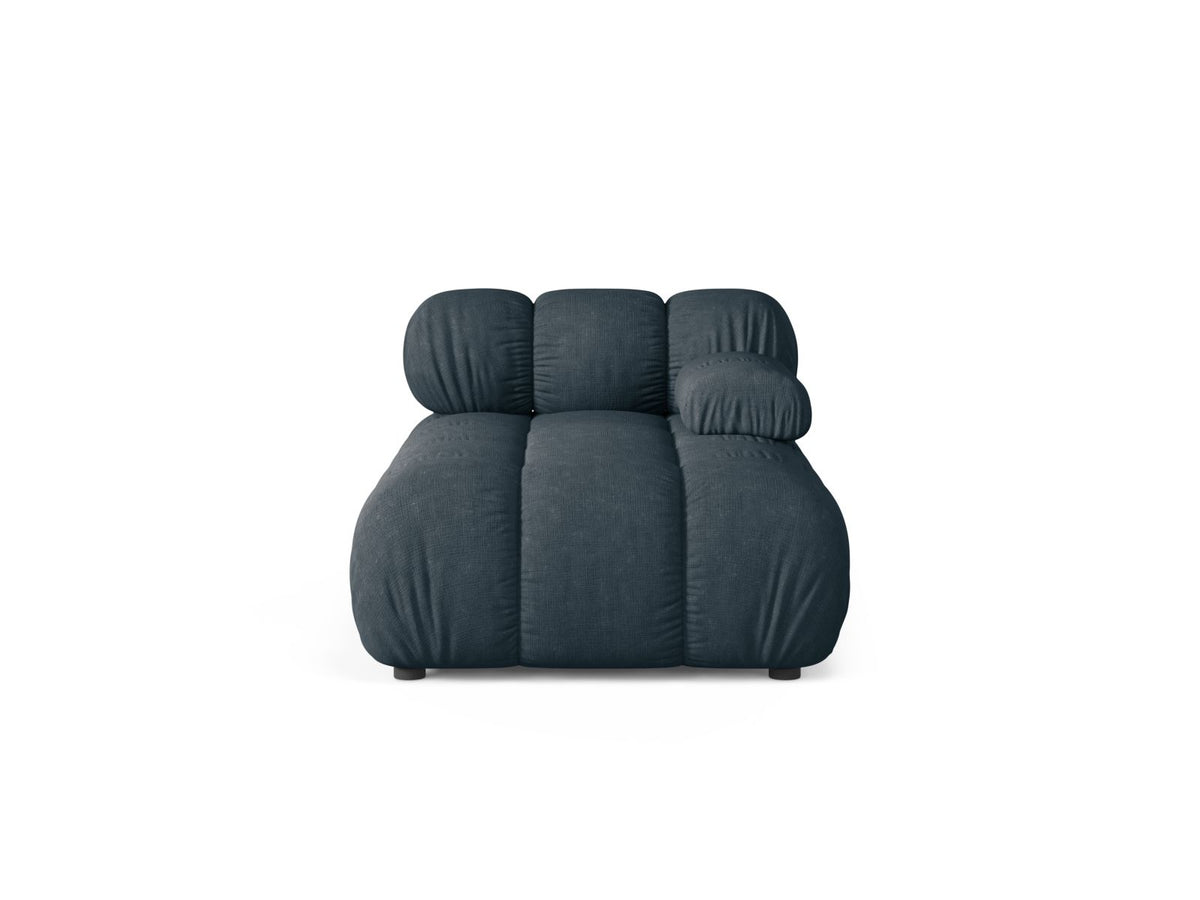 Bellis Sofamodul Chaiselongue rechts von Micadoni, Liberty-Stoff in Cappuccino, Sitzpolster mit schwarzen Kunststoffbeinen, modulares Element