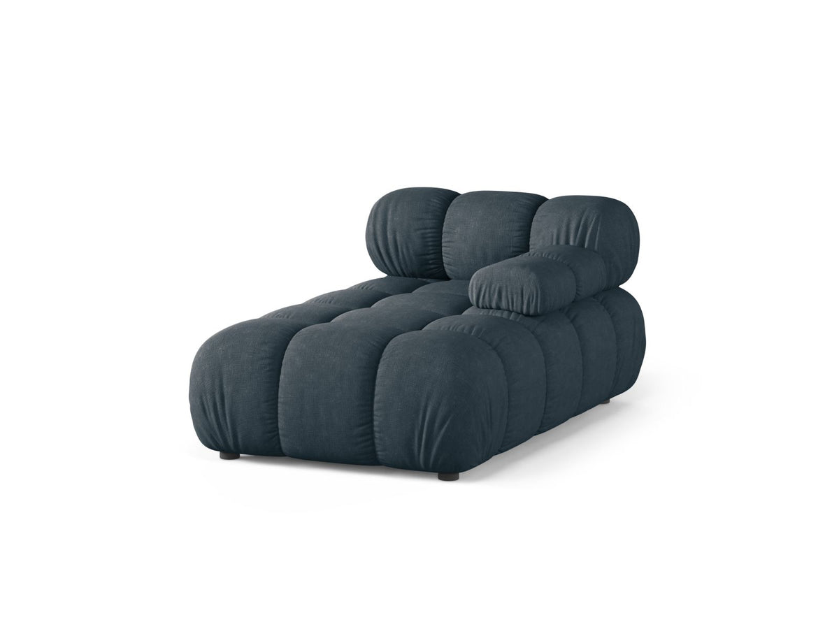Bellis Sofamodul Chaiselongue rechts von Micadoni, Liberty-Stoff in Cappuccino, Sitzpolster mit schwarzen Kunststoffbeinen, modulares Element