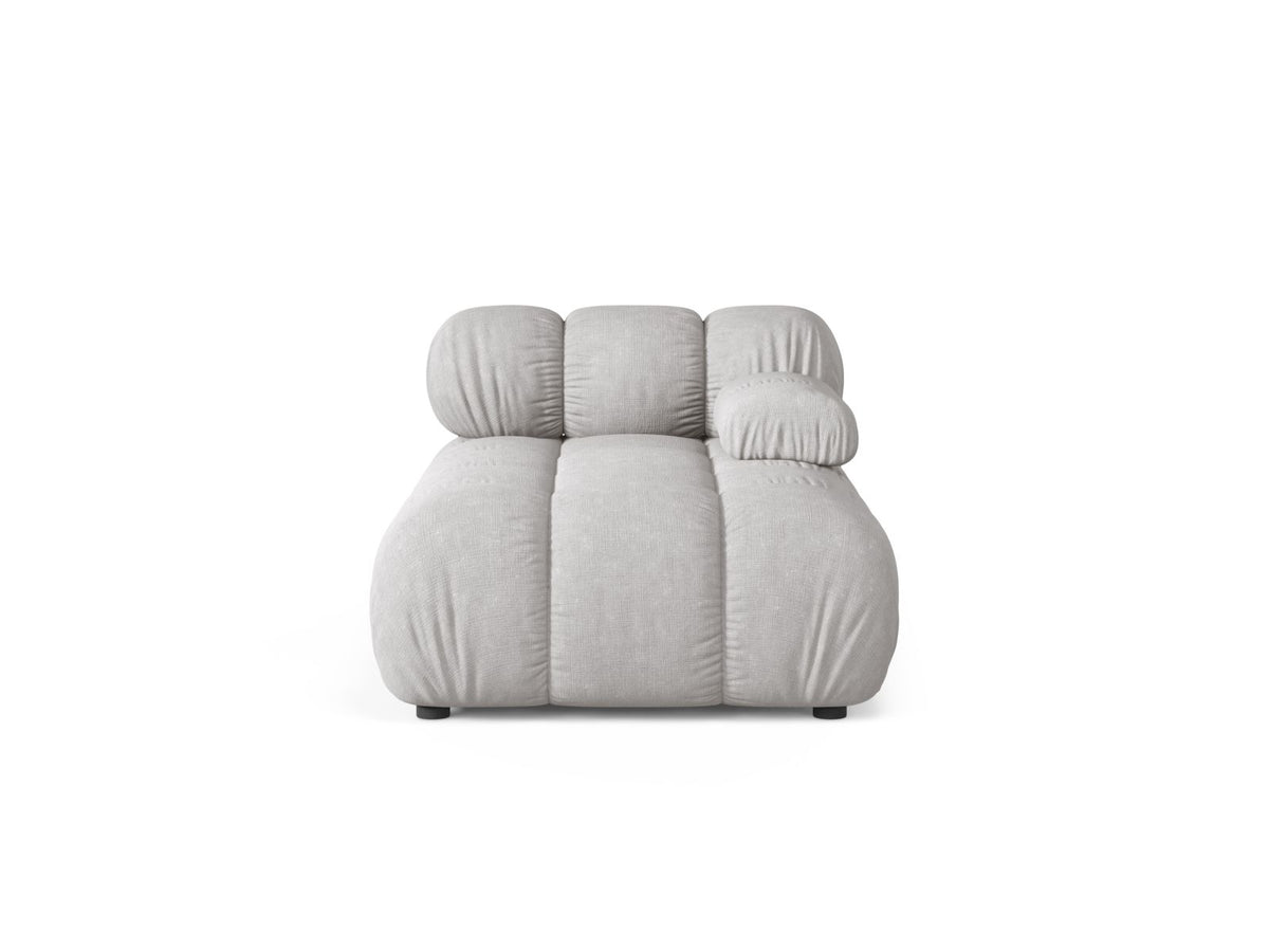 Bellis Sofamodul Chaiselongue rechts von Micadoni, Liberty-Stoff in Cappuccino, Sitzpolster mit schwarzen Kunststoffbeinen, modulares Element