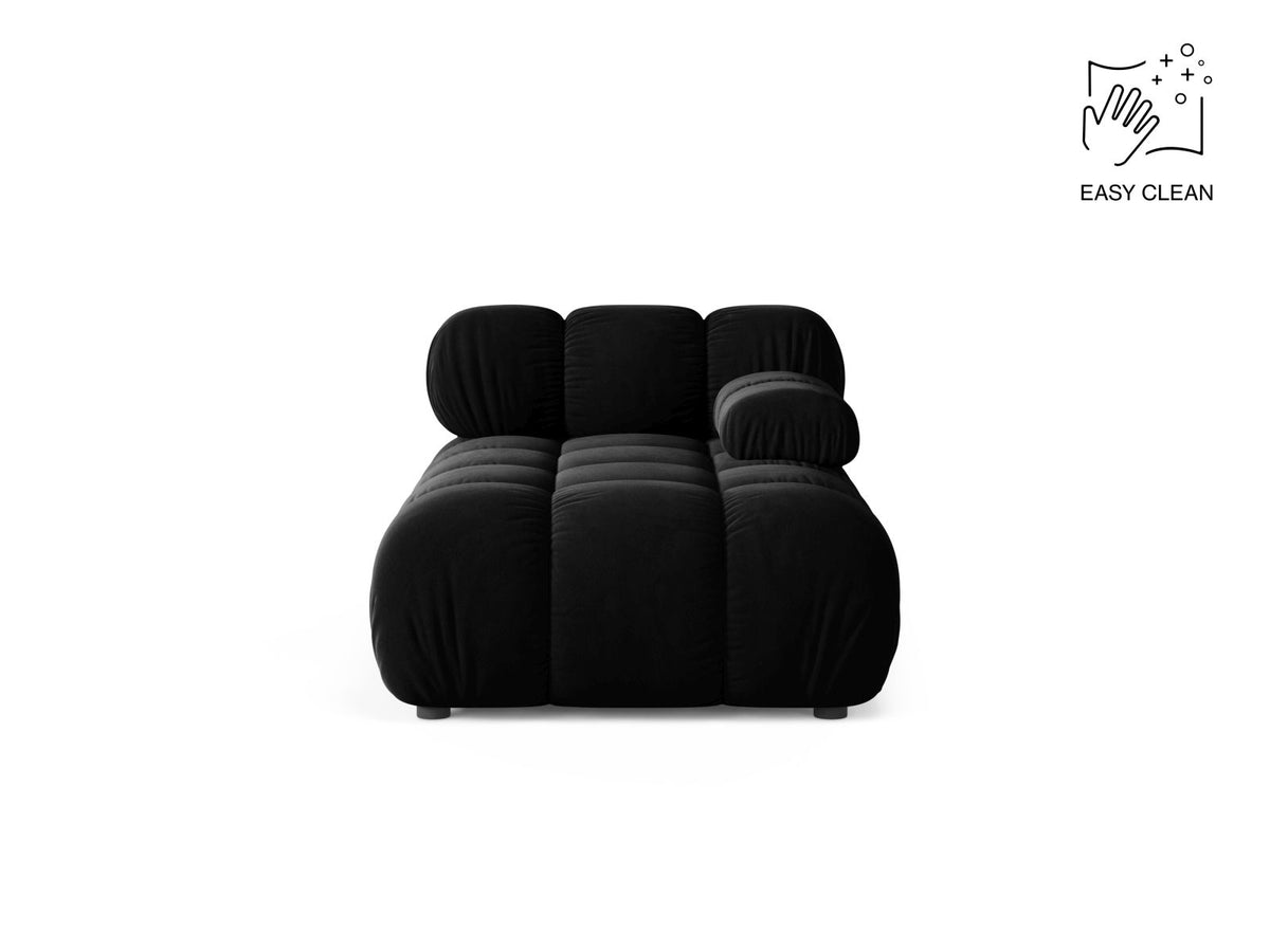 Bellis Sofamodul Chaiselongue rechts von Micadoni, Liberty-Stoff in Cappuccino, Sitzpolster mit schwarzen Kunststoffbeinen, modulares Element