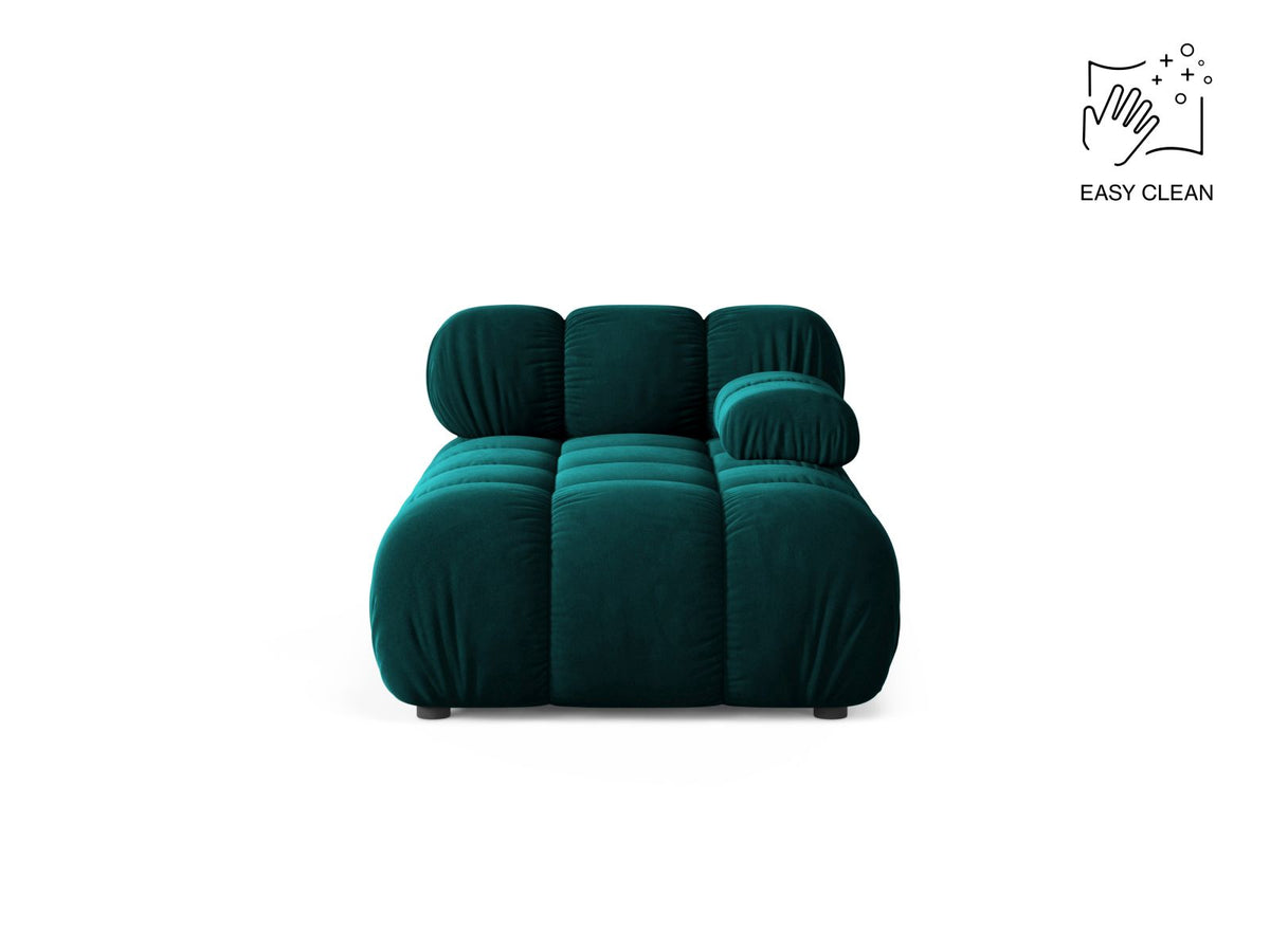 Bellis Sofamodul Chaiselongue rechts von Micadoni, Liberty-Stoff in Cappuccino, Sitzpolster mit schwarzen Kunststoffbeinen, modulares Element